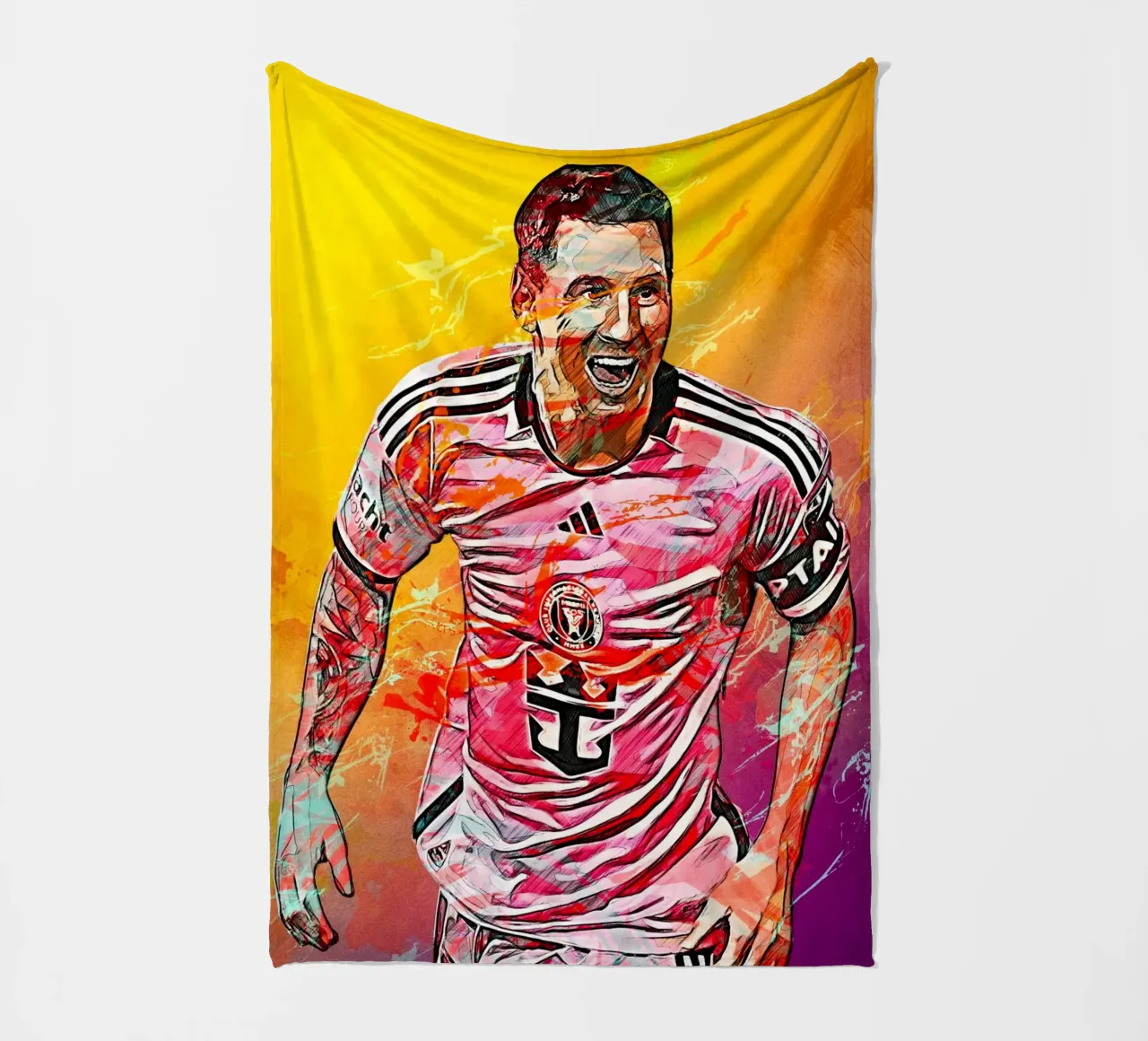 Lionel Messi Inter Miami coperta in pile da tenten
