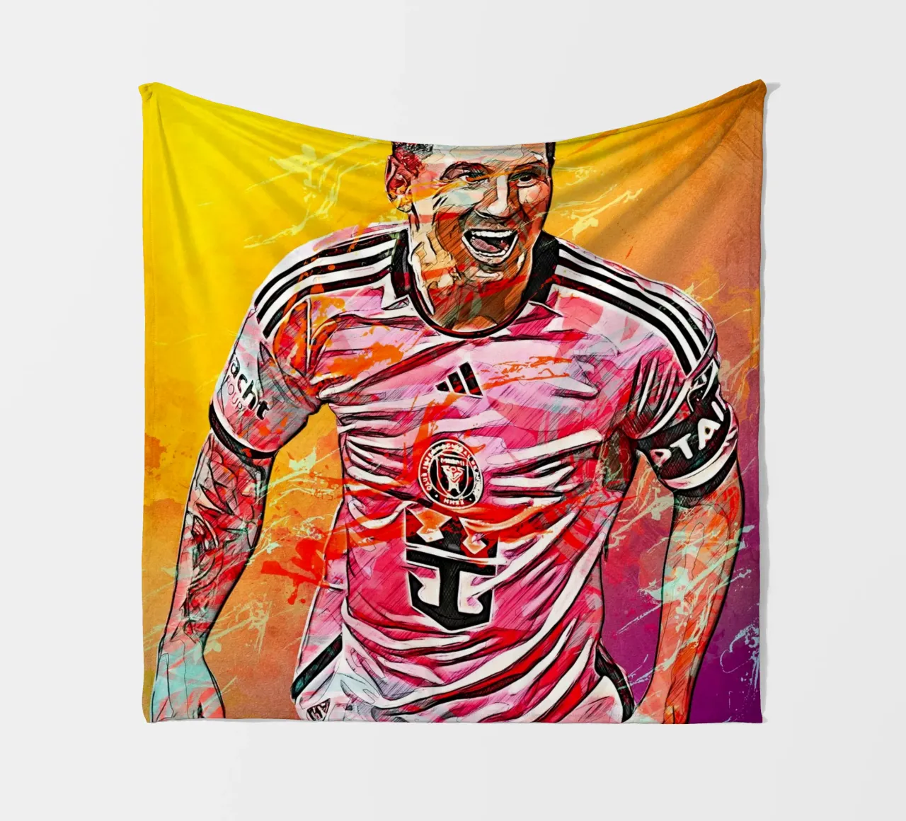 Lionel Messi Inter Miami coperta in pile da tenten