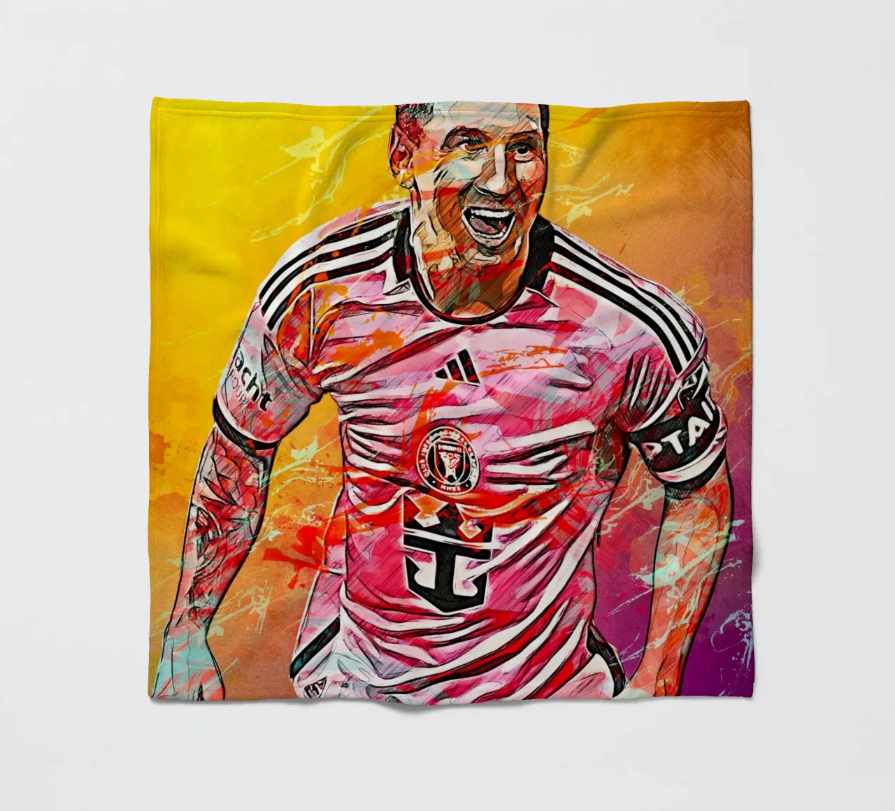 Lionel Messi Inter Miami coperta in pile da tenten