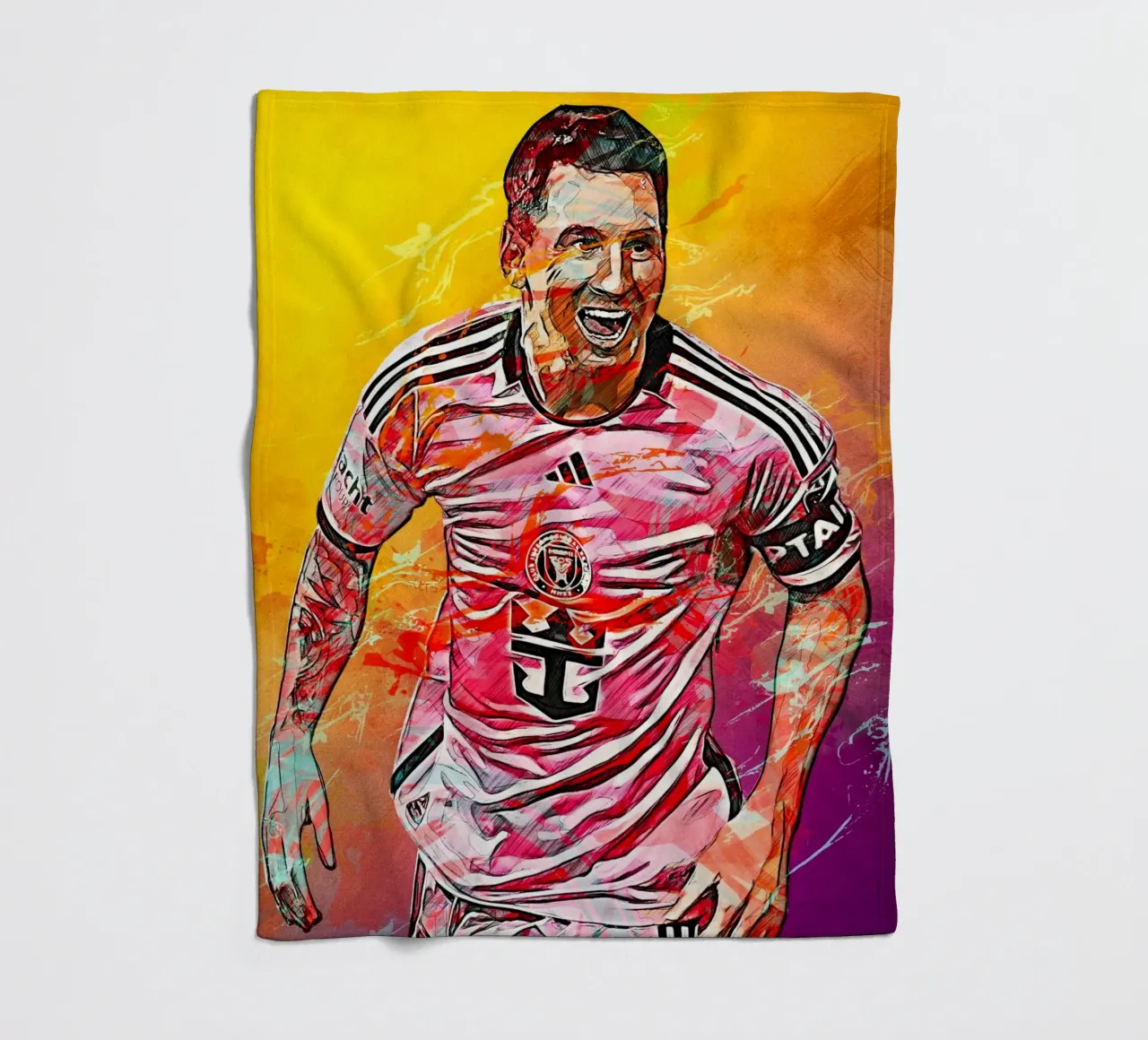 Lionel Messi Inter Miami coperta in pile da tenten