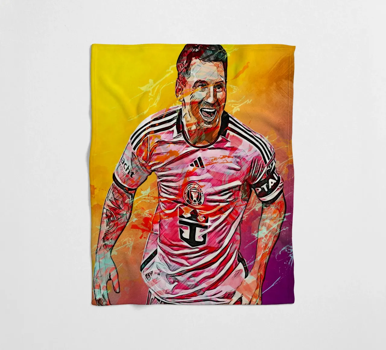Lionel Messi Inter Miami coperta in pile da tenten