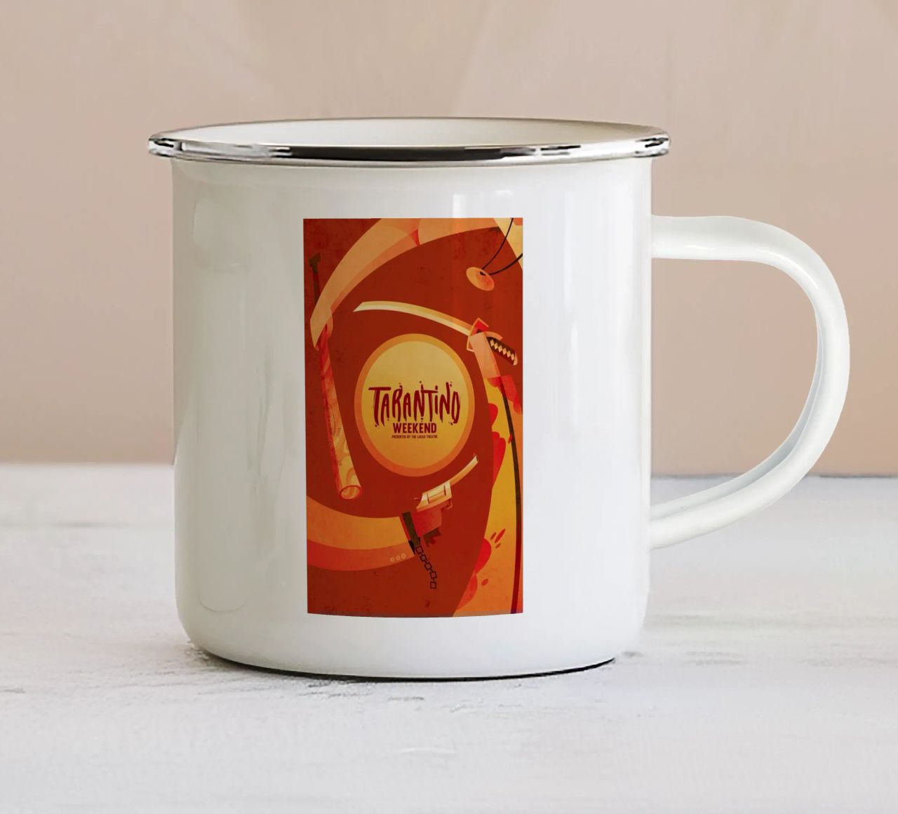 Tarantino Weekend tazza in smalto da Sean Loose