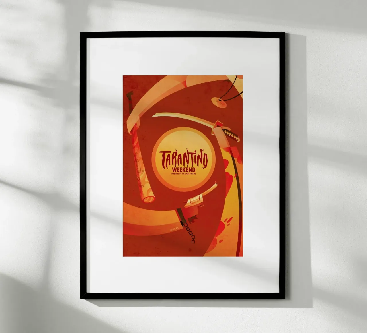 Tarantino Weekend poster con telaio in plastica da Sean Loose