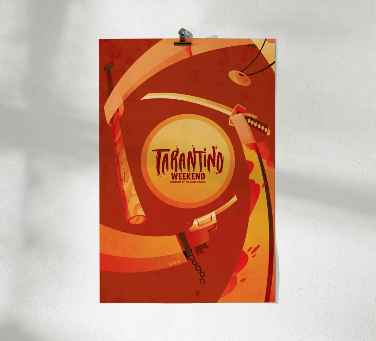Tarantino Weekend poster con telaio in plastica da Sean Loose
