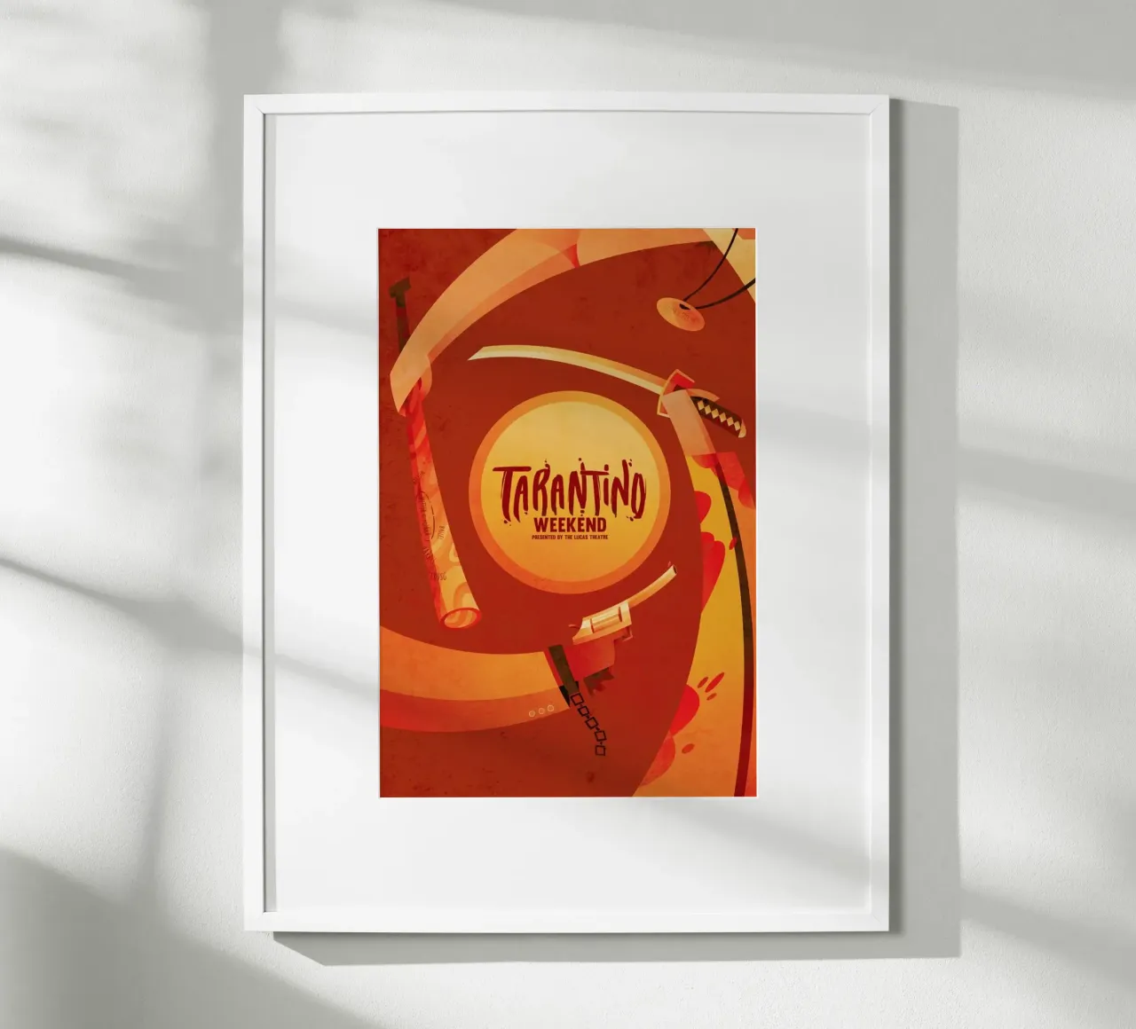 Tarantino Weekend poster con telaio in plastica da Sean Loose