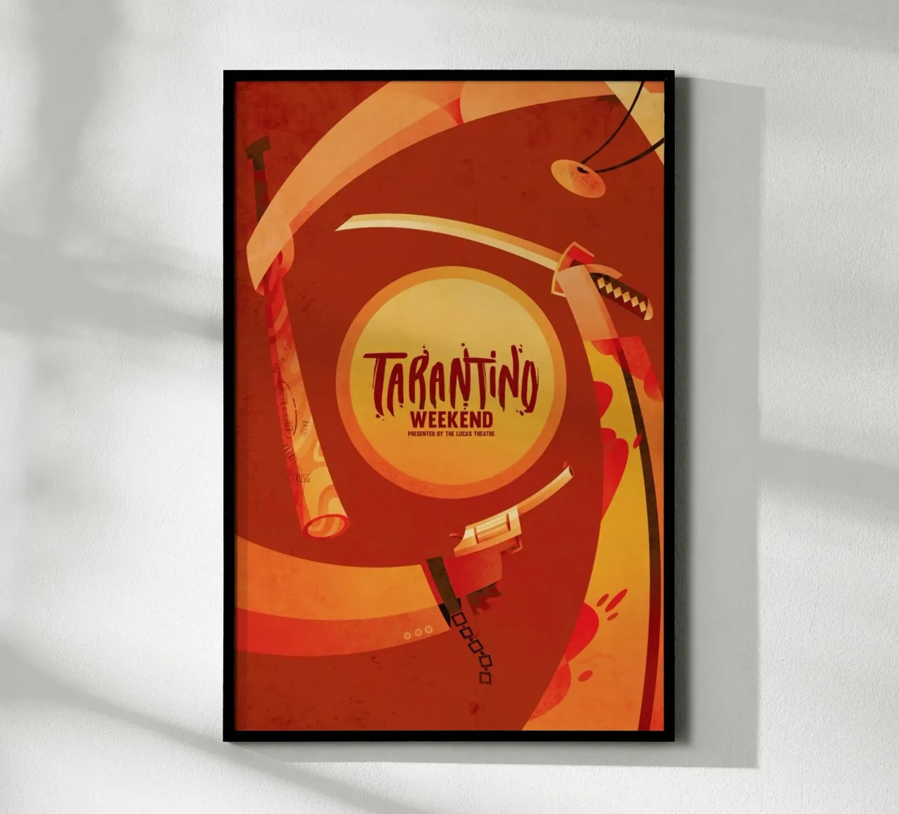Tarantino Weekend poster con telaio in plastica da Sean Loose
