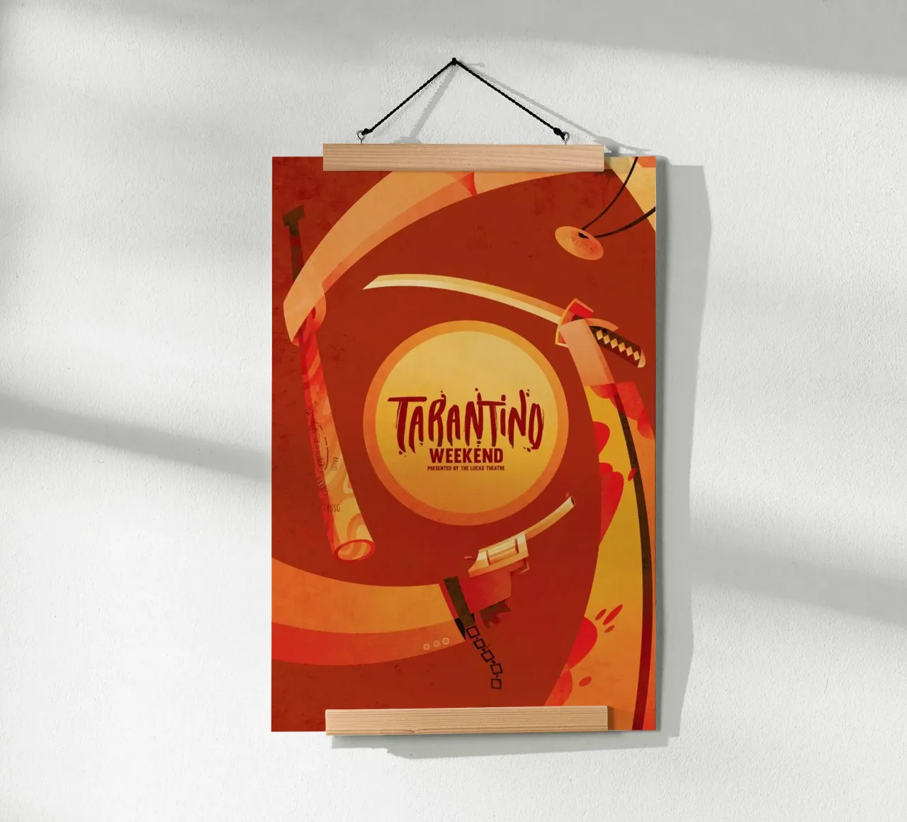 Tarantino Weekend poster con telaio in plastica da Sean Loose