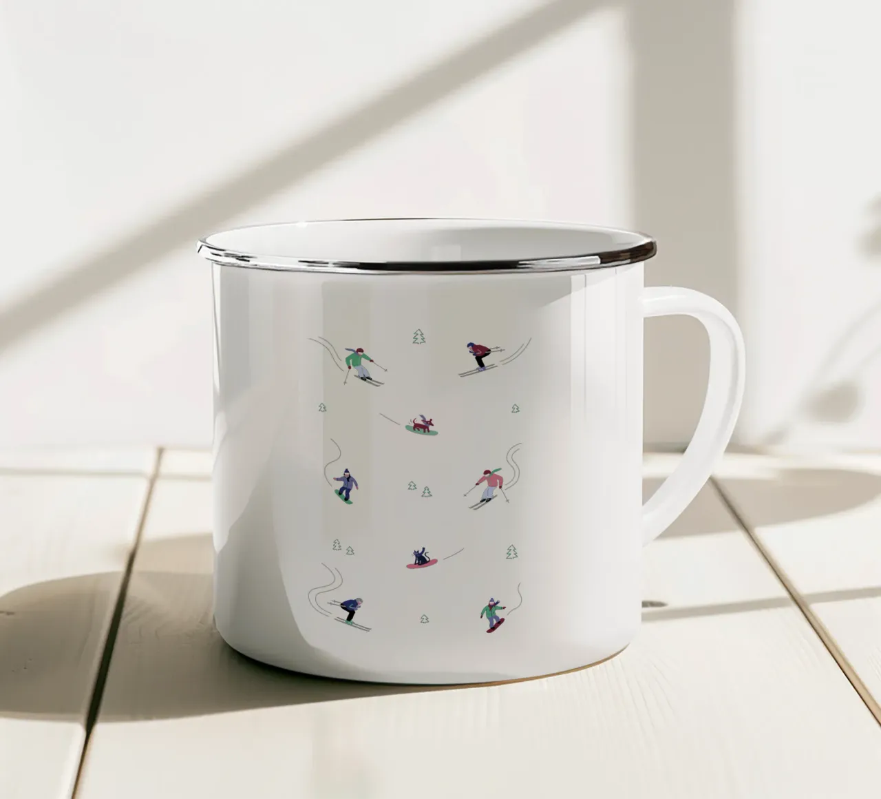Ski Adventure tazza in smalto da Schuhmann Design