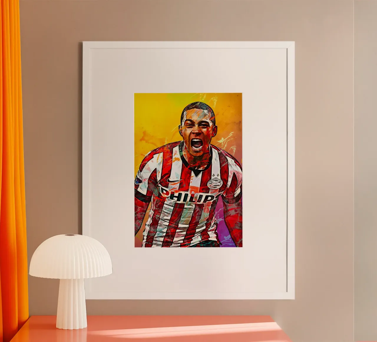 Memphis Depay poster con telaio in legno da tenten