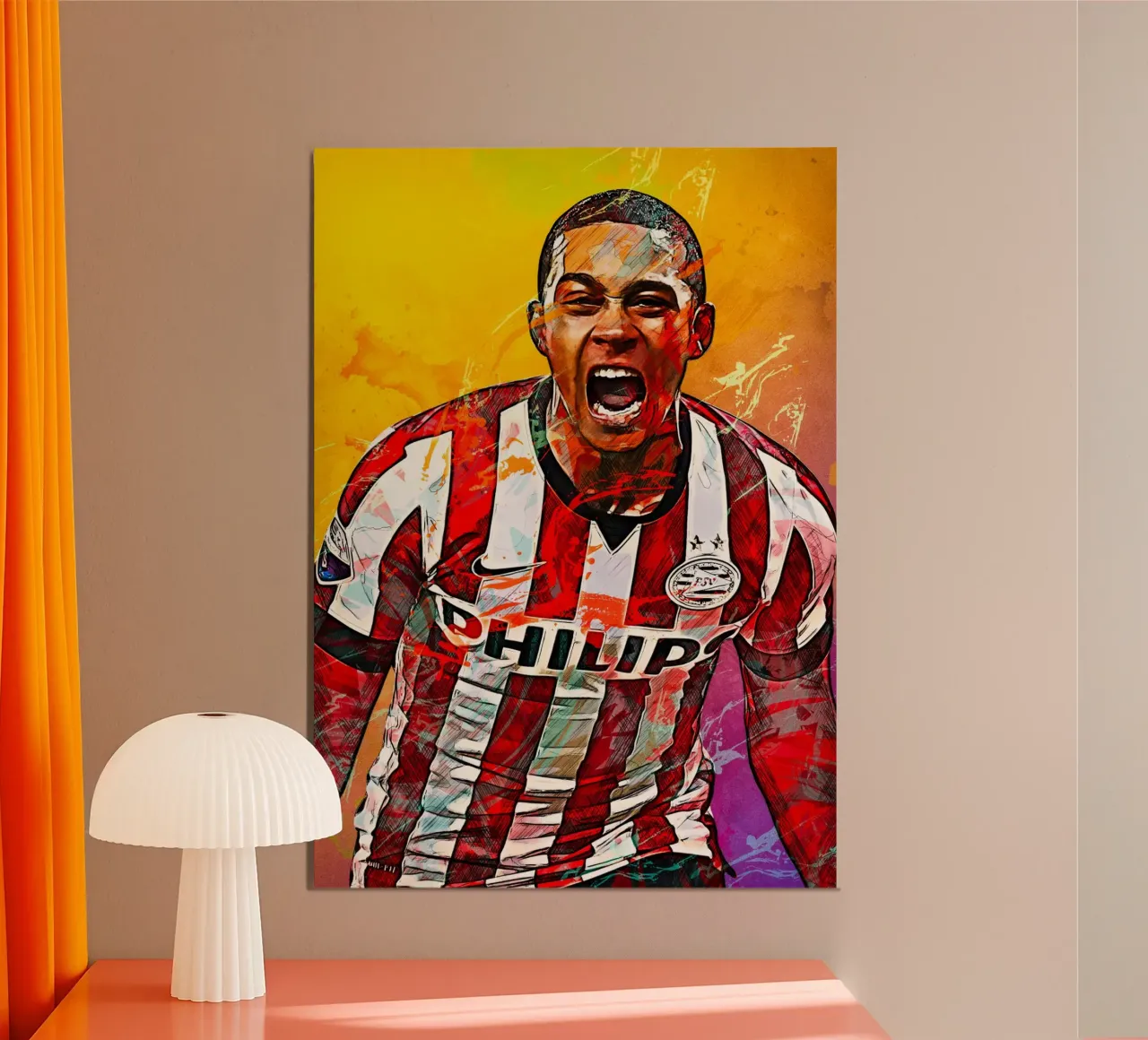 Memphis Depay poster con telaio in legno da tenten
