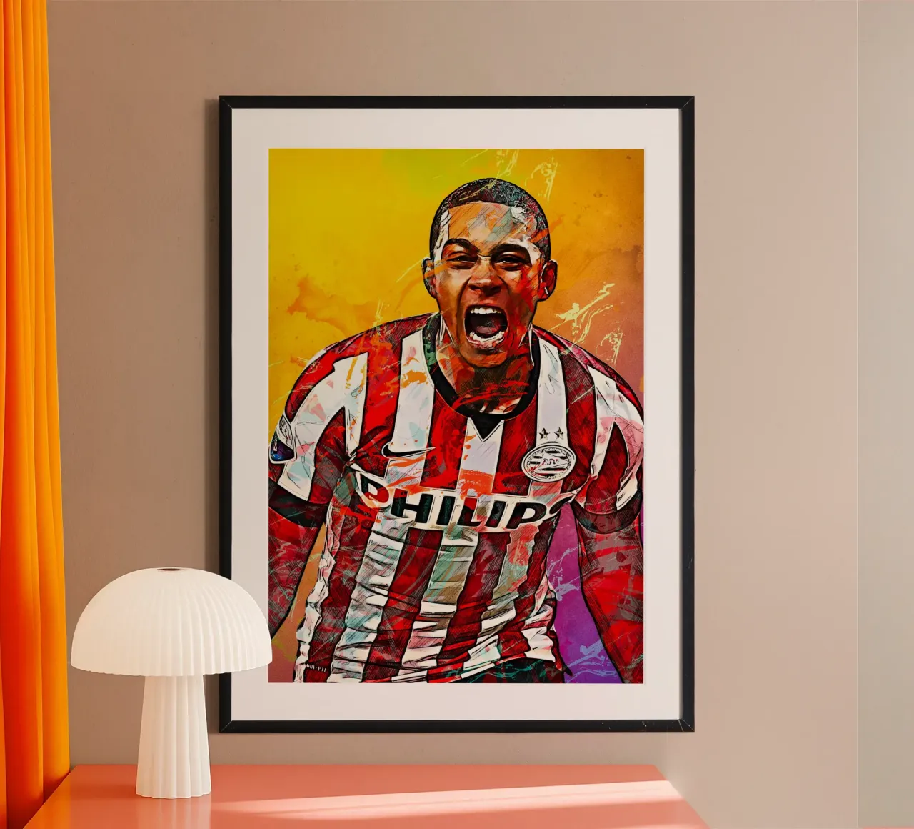 Memphis Depay poster con telaio in legno da tenten