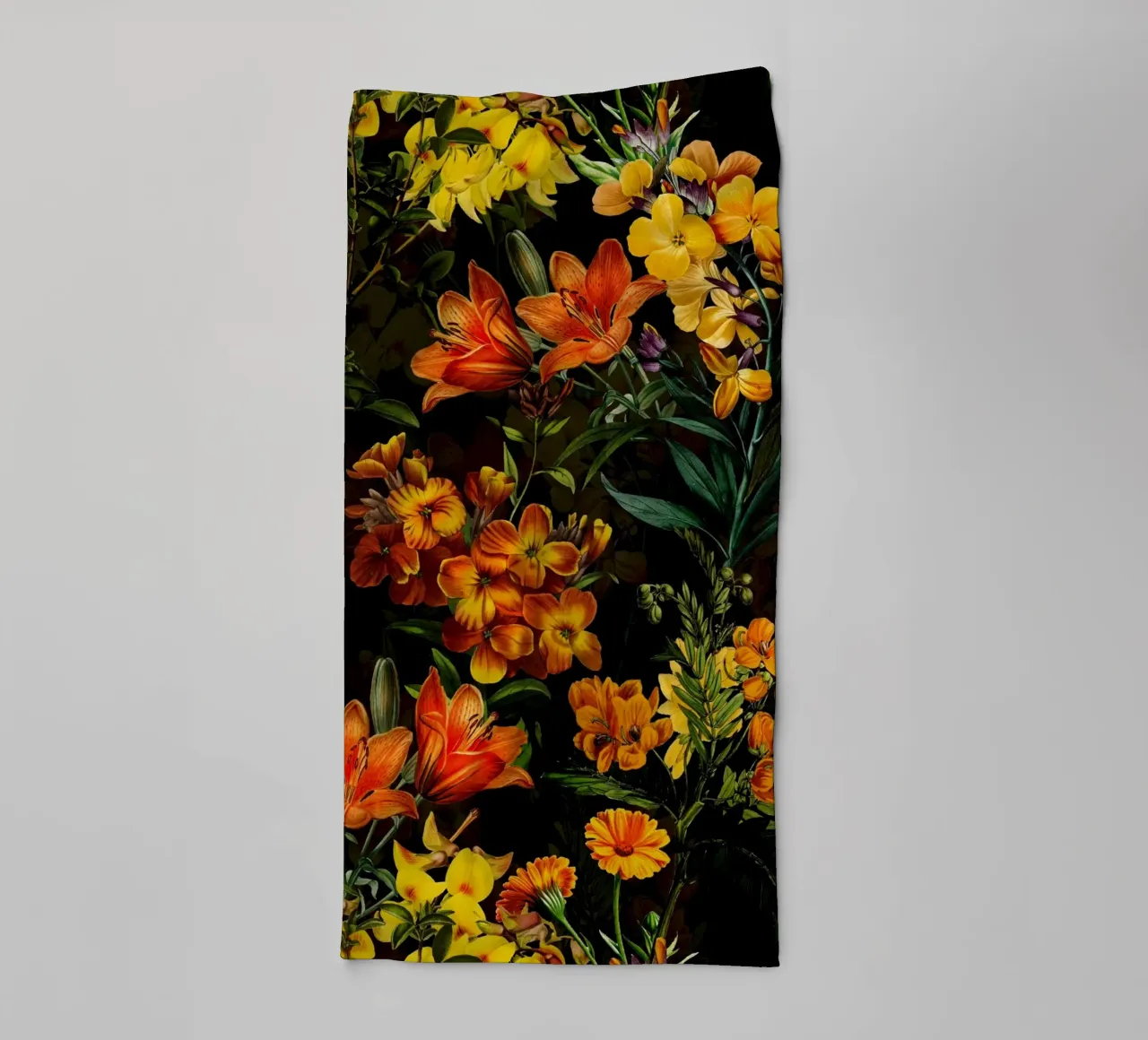 Fleurs sauvages jaune baroque Jardin de minuit mystique serviette de bain de Flower Garden - Uta Naumann