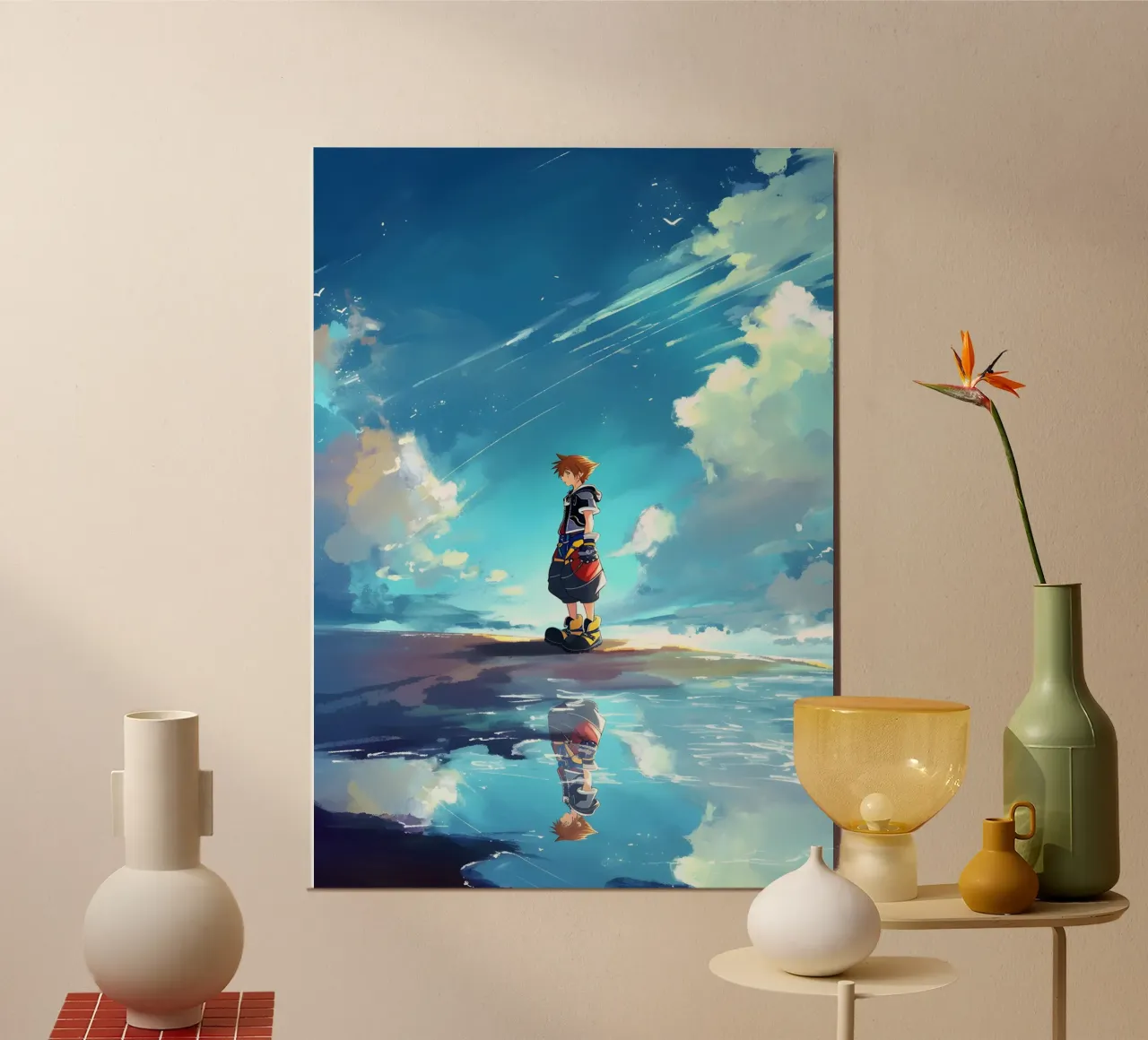 sora kingdom hearts poster con telaio in plastica da CreativeStudio