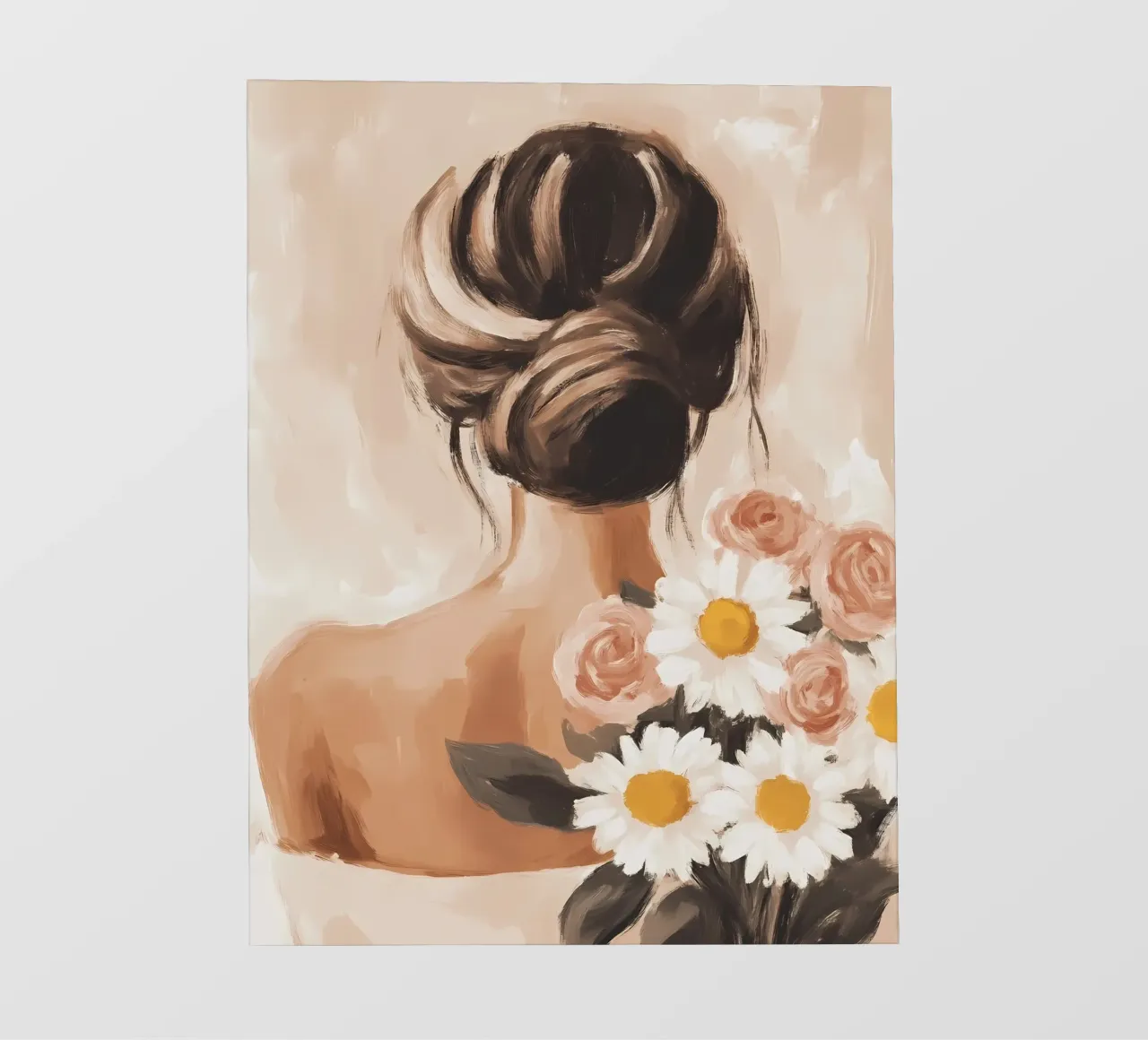 Ragazza con fiori telo in pvc da IamHomeStudio