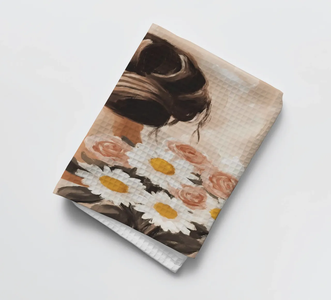 Ragazza con fiori canovaccio da cucina da IamHomeStudio