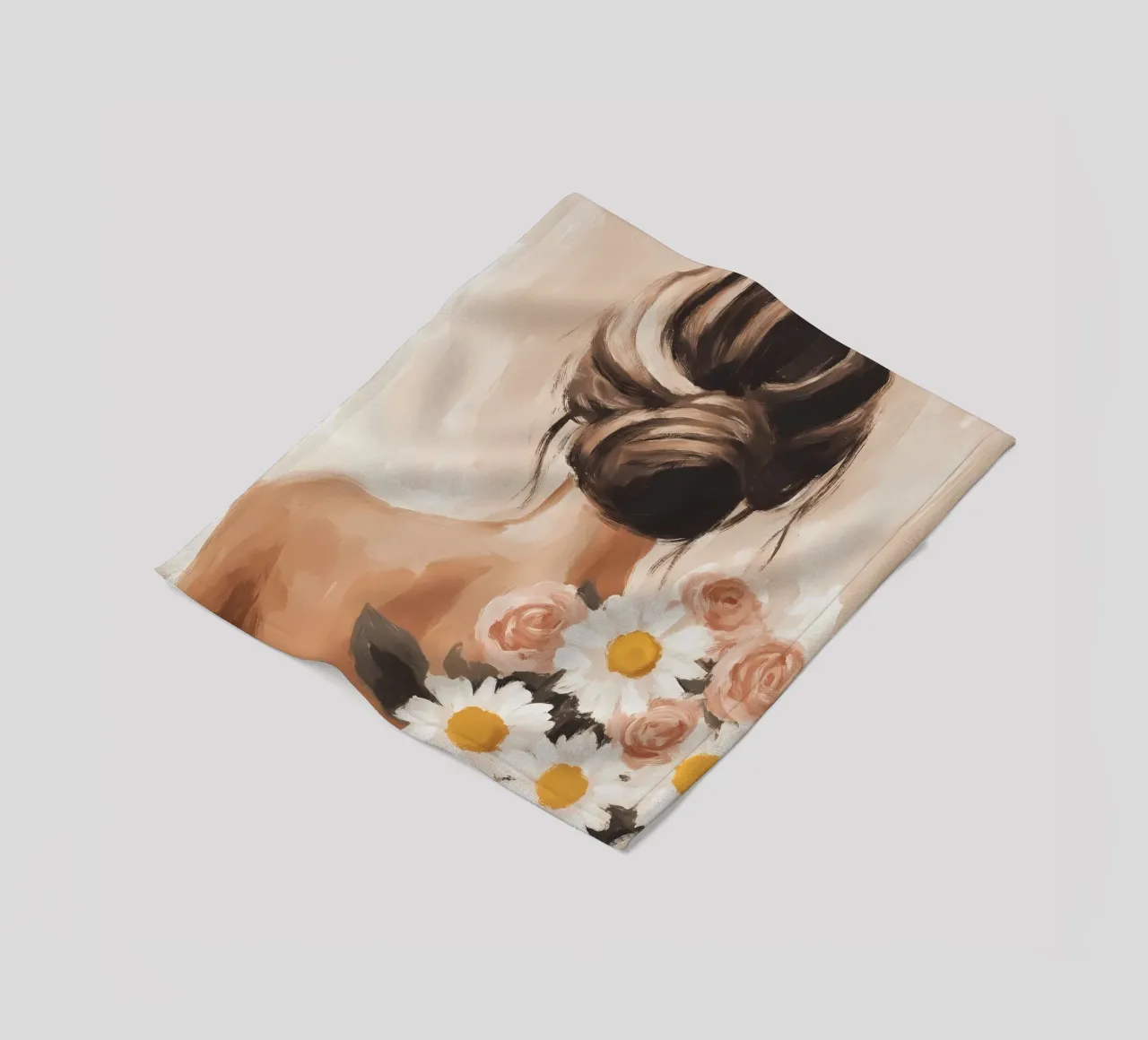 Ragazza con fiori coperta in pile da IamHomeStudio