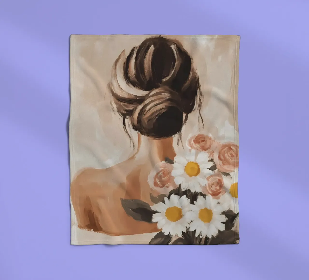 Ragazza con fiori coperta in pile da IamHomeStudio
