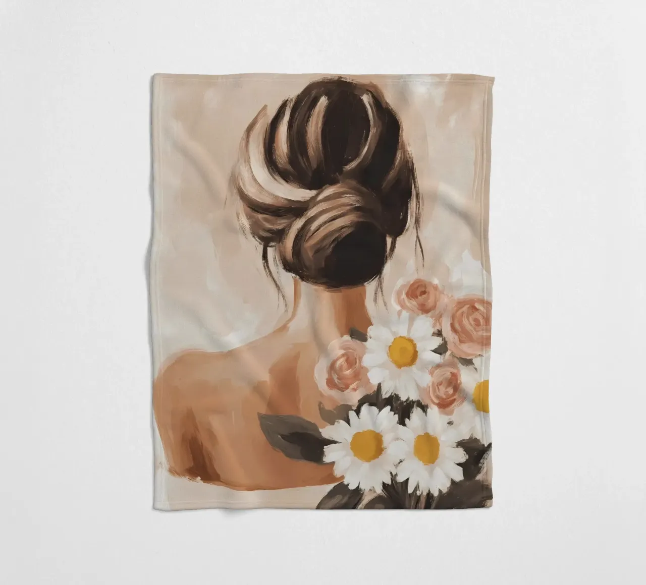 Ragazza con fiori coperta in pile da IamHomeStudio