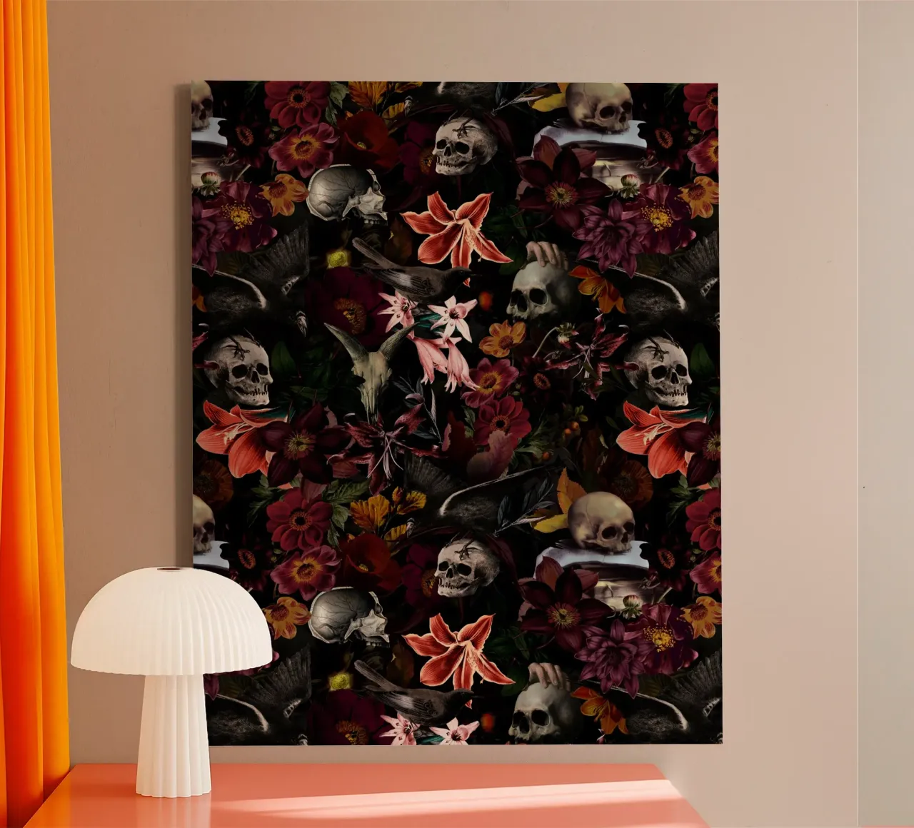 Baroque Dark Academia Mystic Midnight Garden canvas by Flower Garden - Uta Naumann