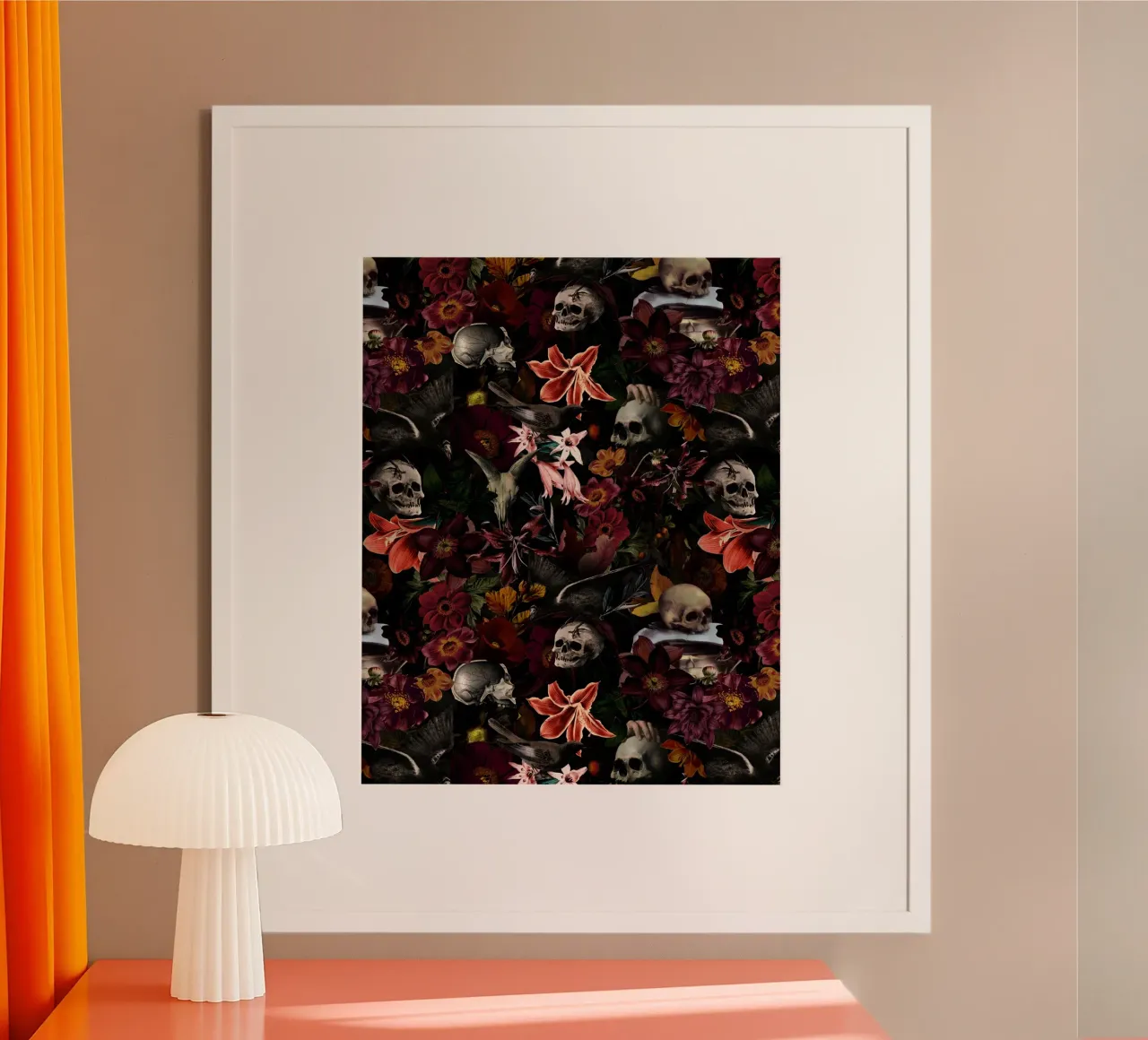 Barok Donkere Academia Mystieke Middernachtstuin poster van Flower Garden - Uta Naumann