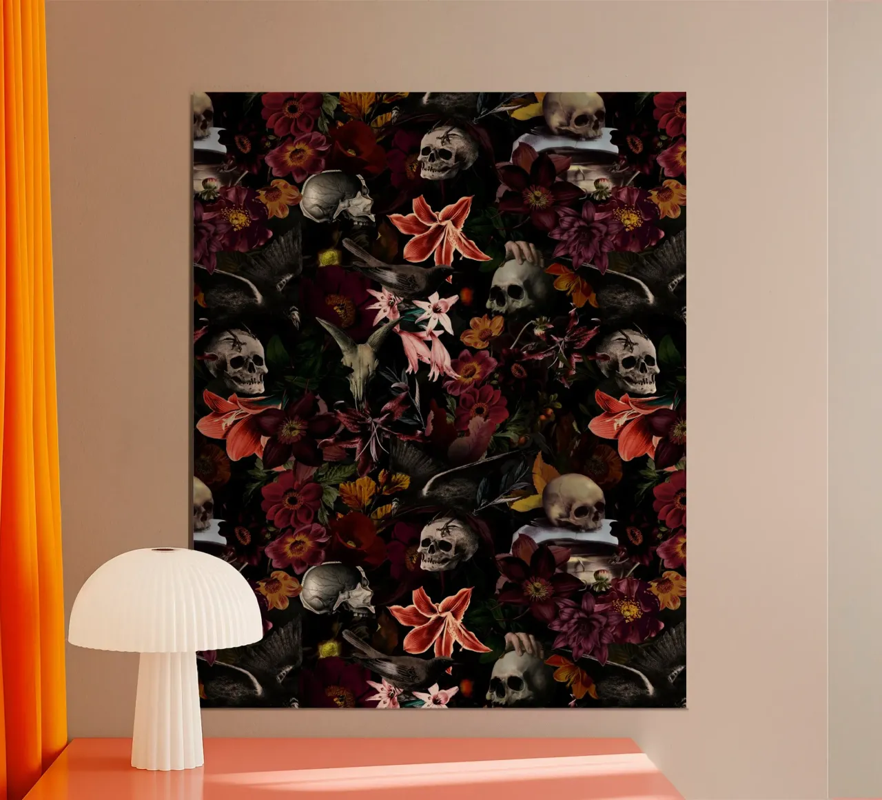 Barok Donkere Academia Mystieke Middernachtstuin poster van Flower Garden - Uta Naumann