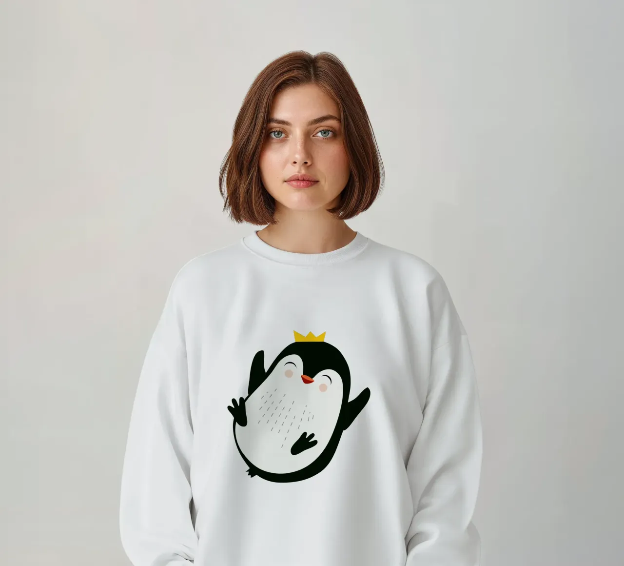 Allegro pinguino con corona d'oro felpa da namosh