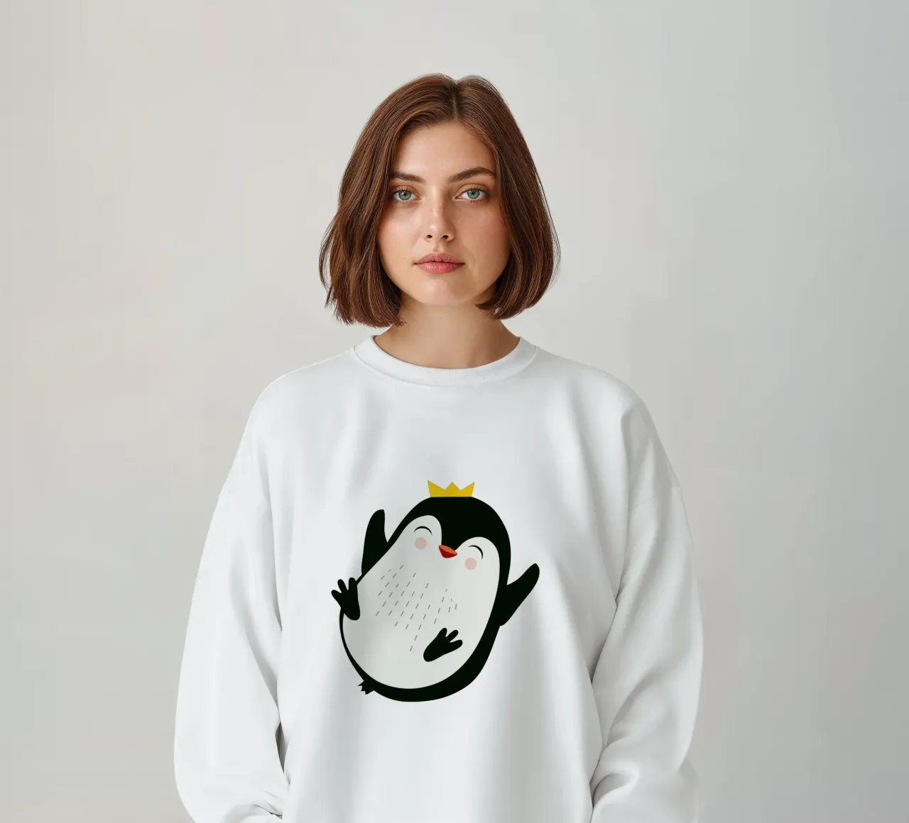 Allegro pinguino con corona d'oro felpa da namosh