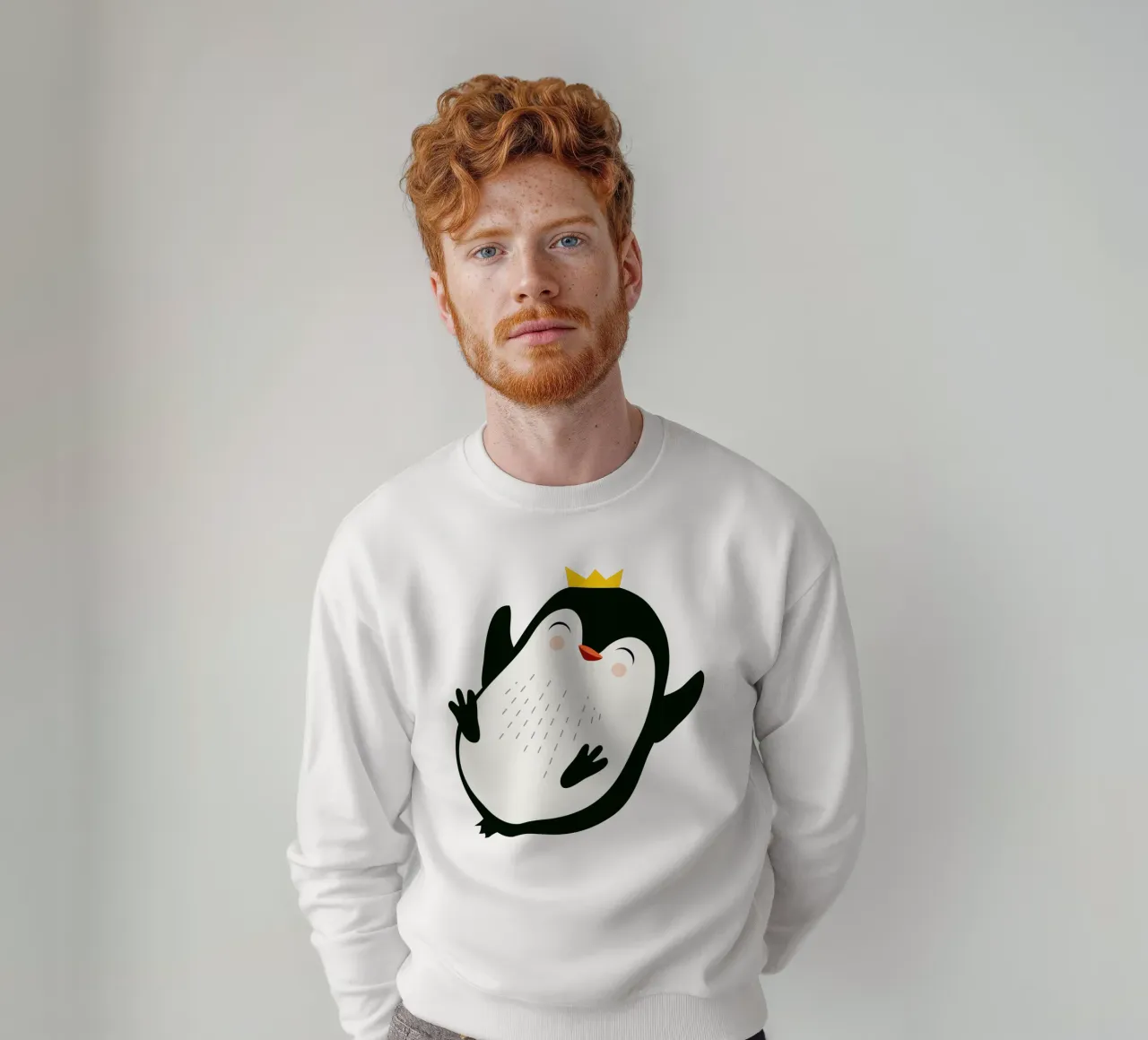 Allegro pinguino con corona d'oro felpa da namosh