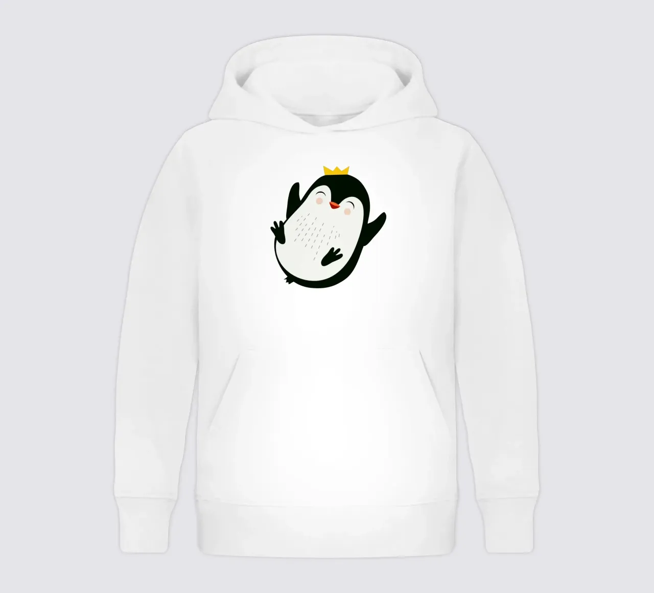 Allegro pinguino con corona d'oro felpa bambino con cappuccio da namosh