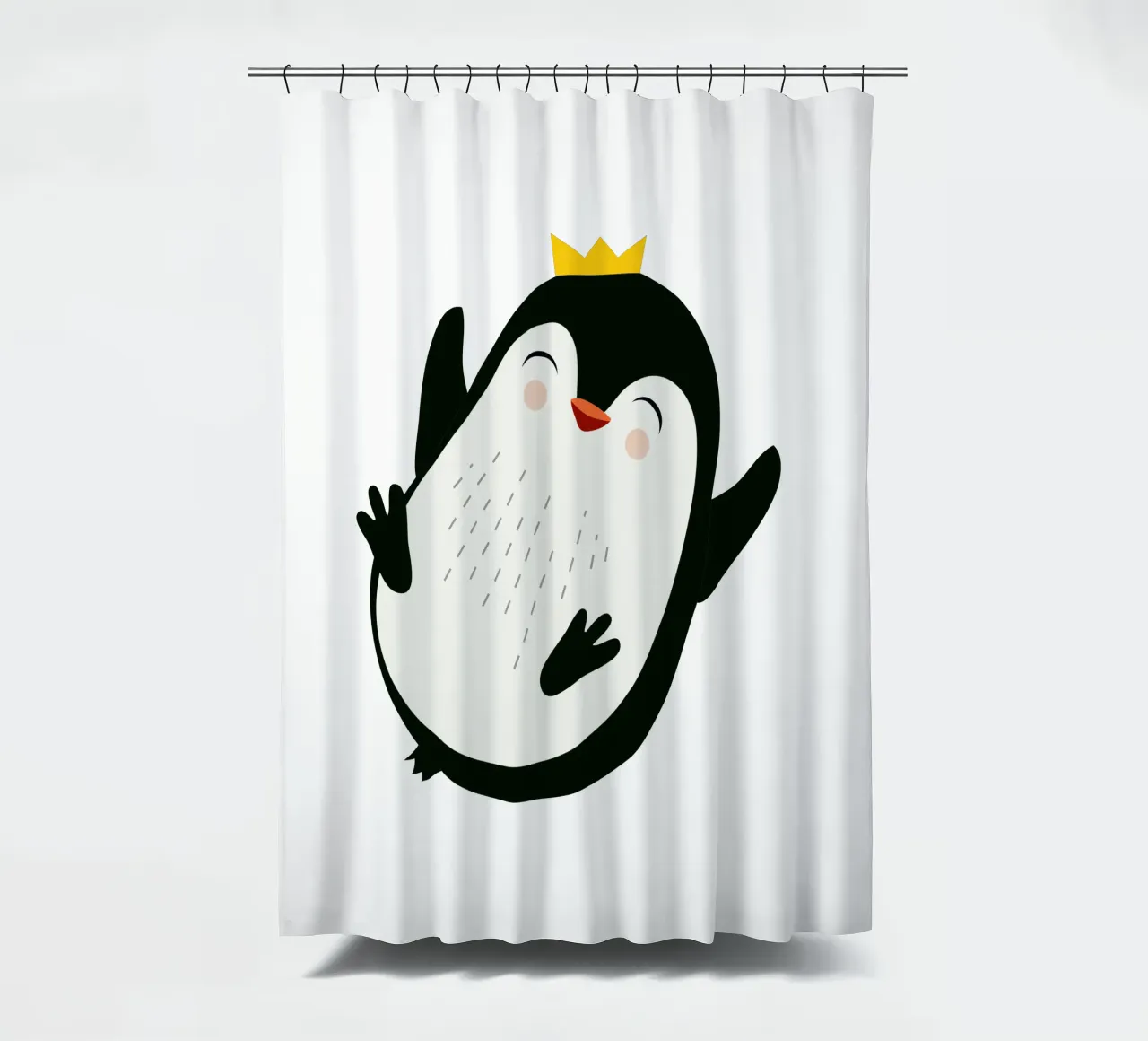 Allegro pinguino con corona d'oro tenda da doccia da namosh