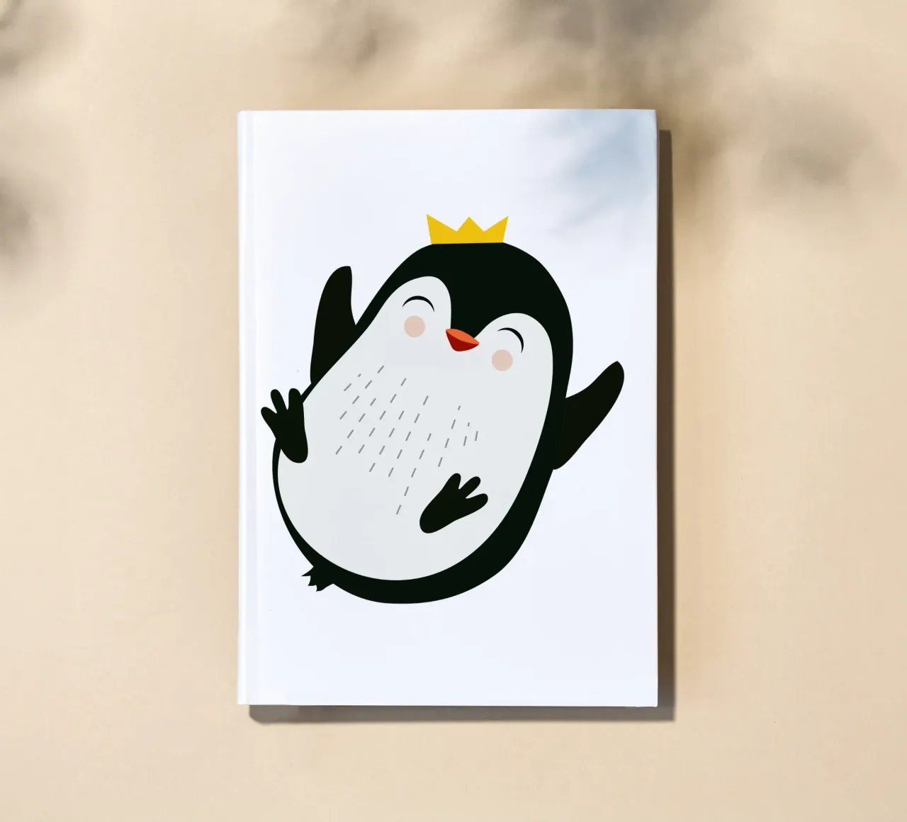 Cheerful penguin with a golden crown notebook by namosh
