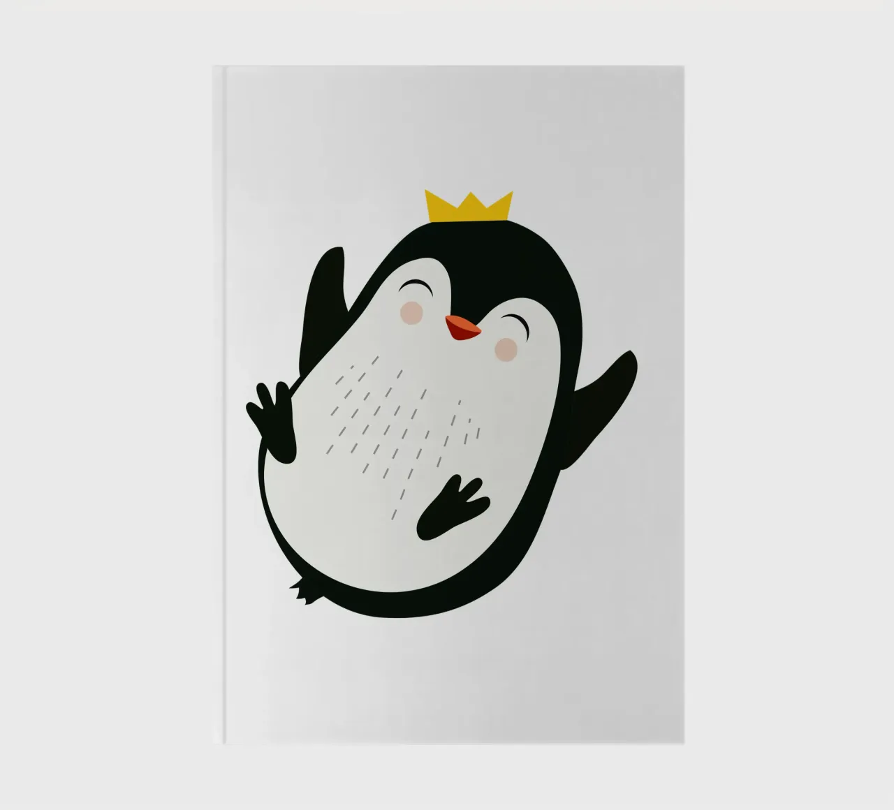 Cheerful penguin with a golden crown notebook by namosh