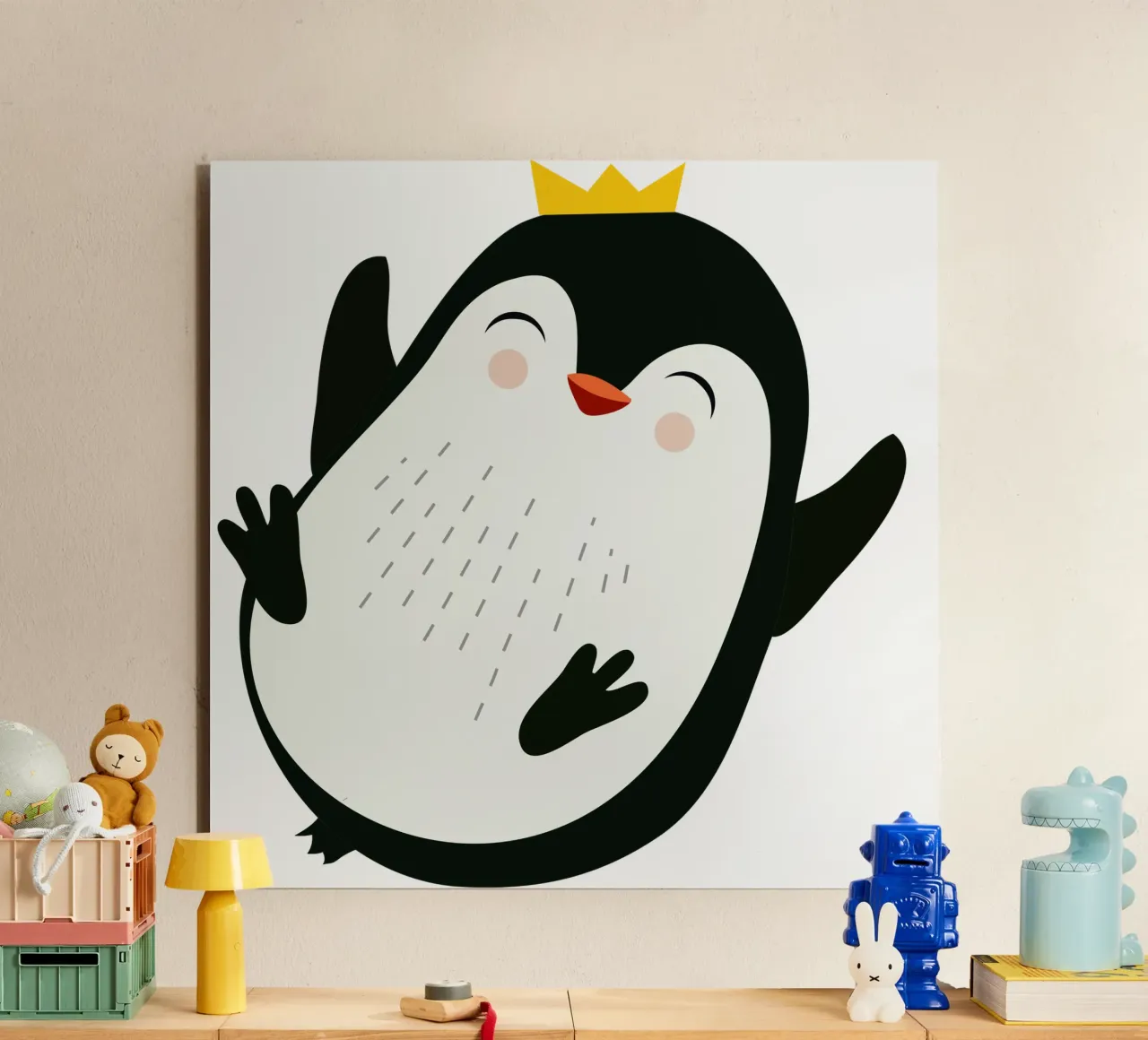 Allegro pinguino con corona d'oro pannello forex da namosh