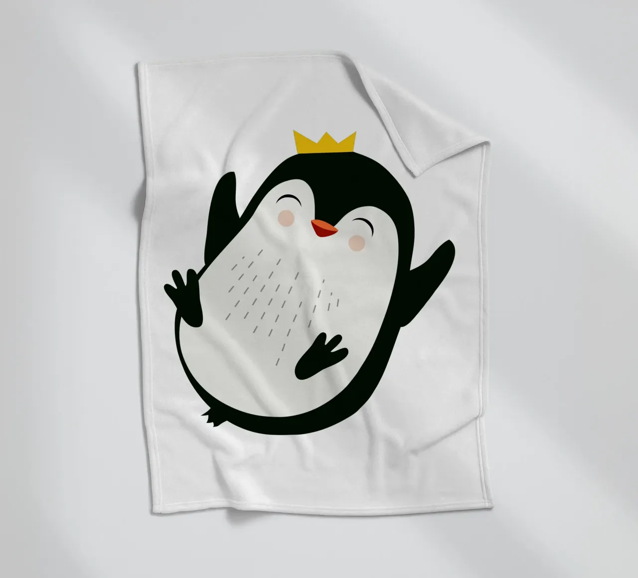 Allegro pinguino con corona d'oro coperta in pile da namosh