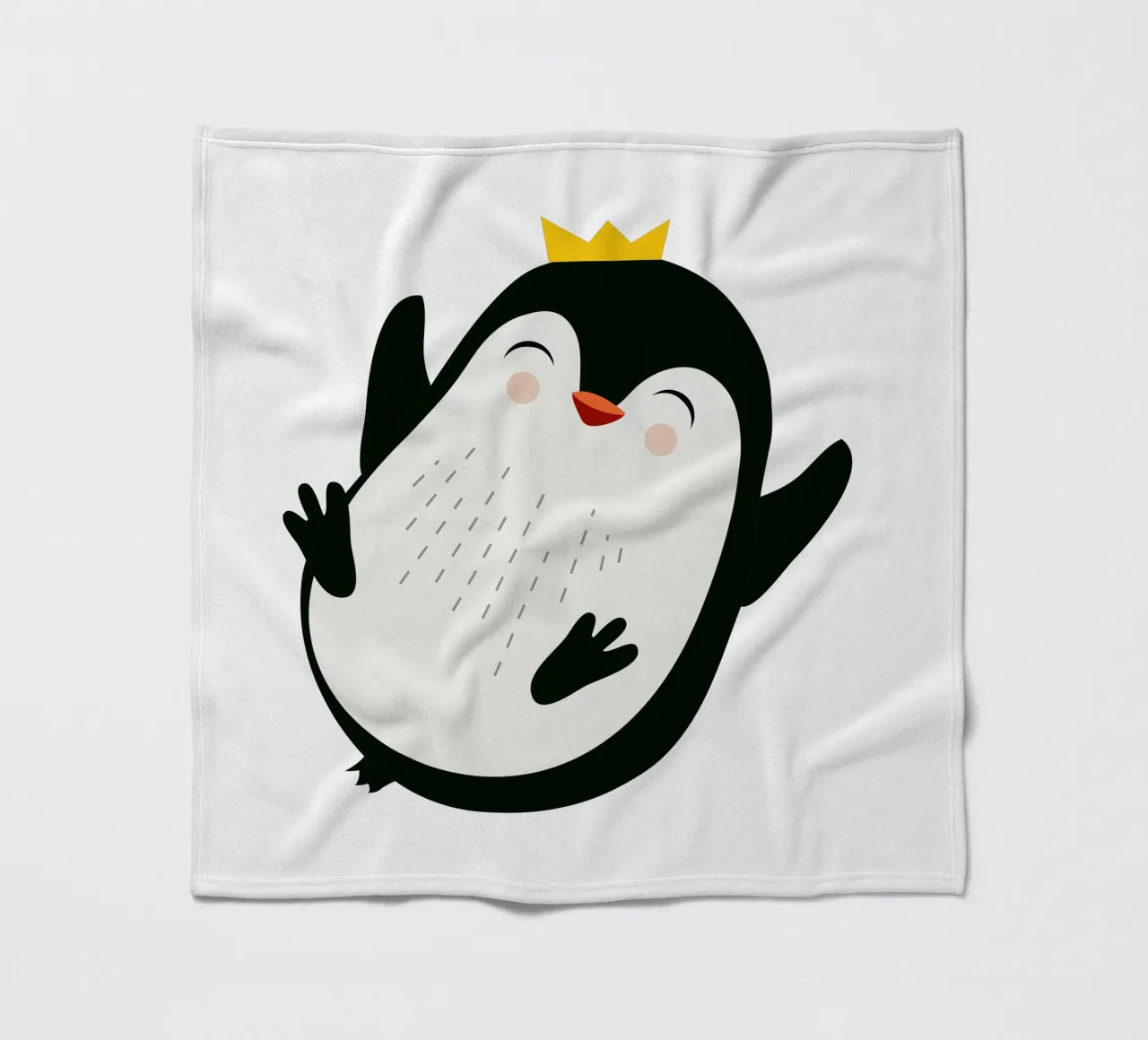Allegro pinguino con corona d'oro coperta in pile da namosh