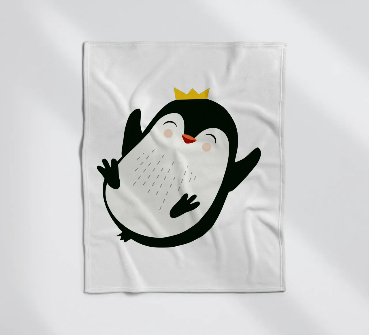 Allegro pinguino con corona d'oro coperta in pile da namosh