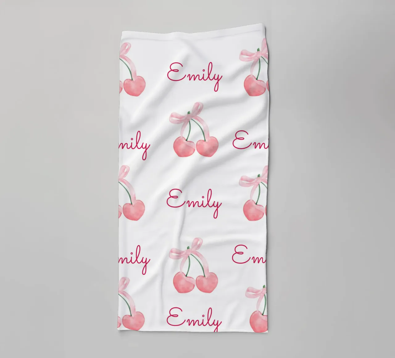 Rosa Kirsche mit Schleifen Handtuch von IamHomeStudio
