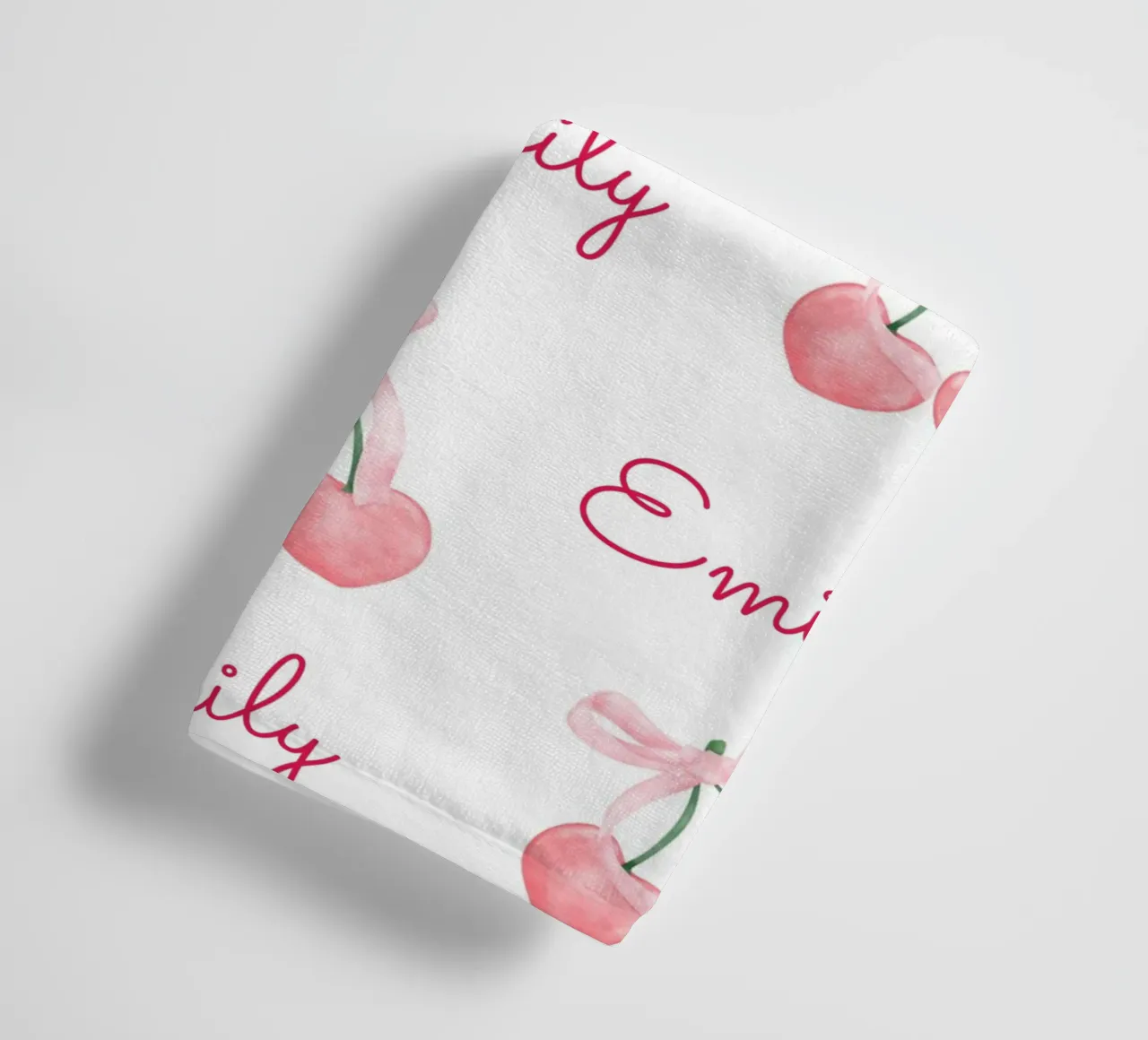 Rosa Kirsche mit Schleifen Handtuch von IamHomeStudio