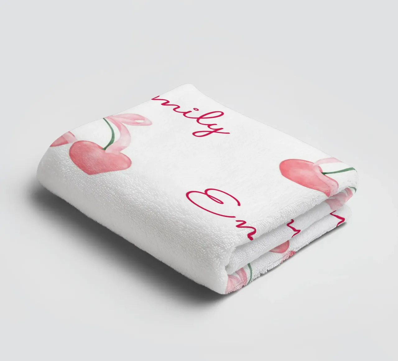 Rosa Kirsche mit Schleifen Handtuch von IamHomeStudio
