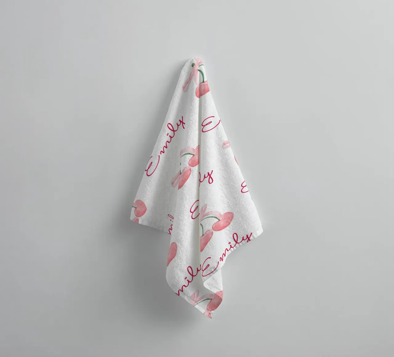 Ciliegia rosa con fiocchi asciugamano da bagno da IamHomeStudio