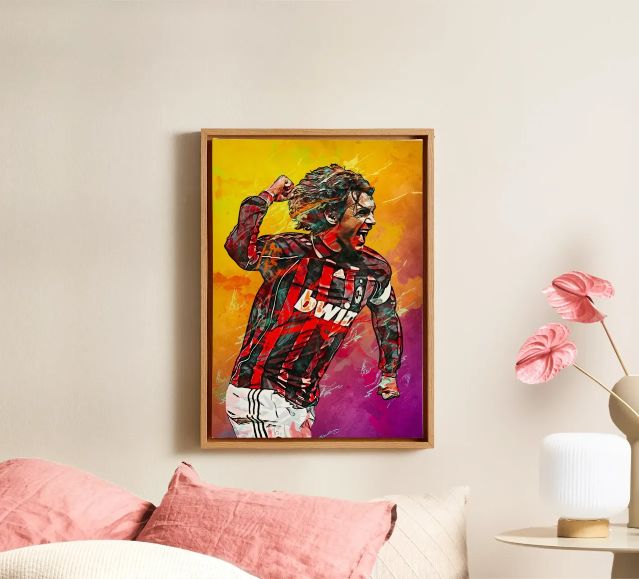 Paolo Maldini AC Milan canvas met Baklijst van tenten