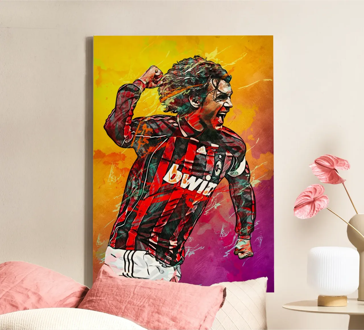 Paolo Maldini AC Milan canvas met Baklijst van tenten