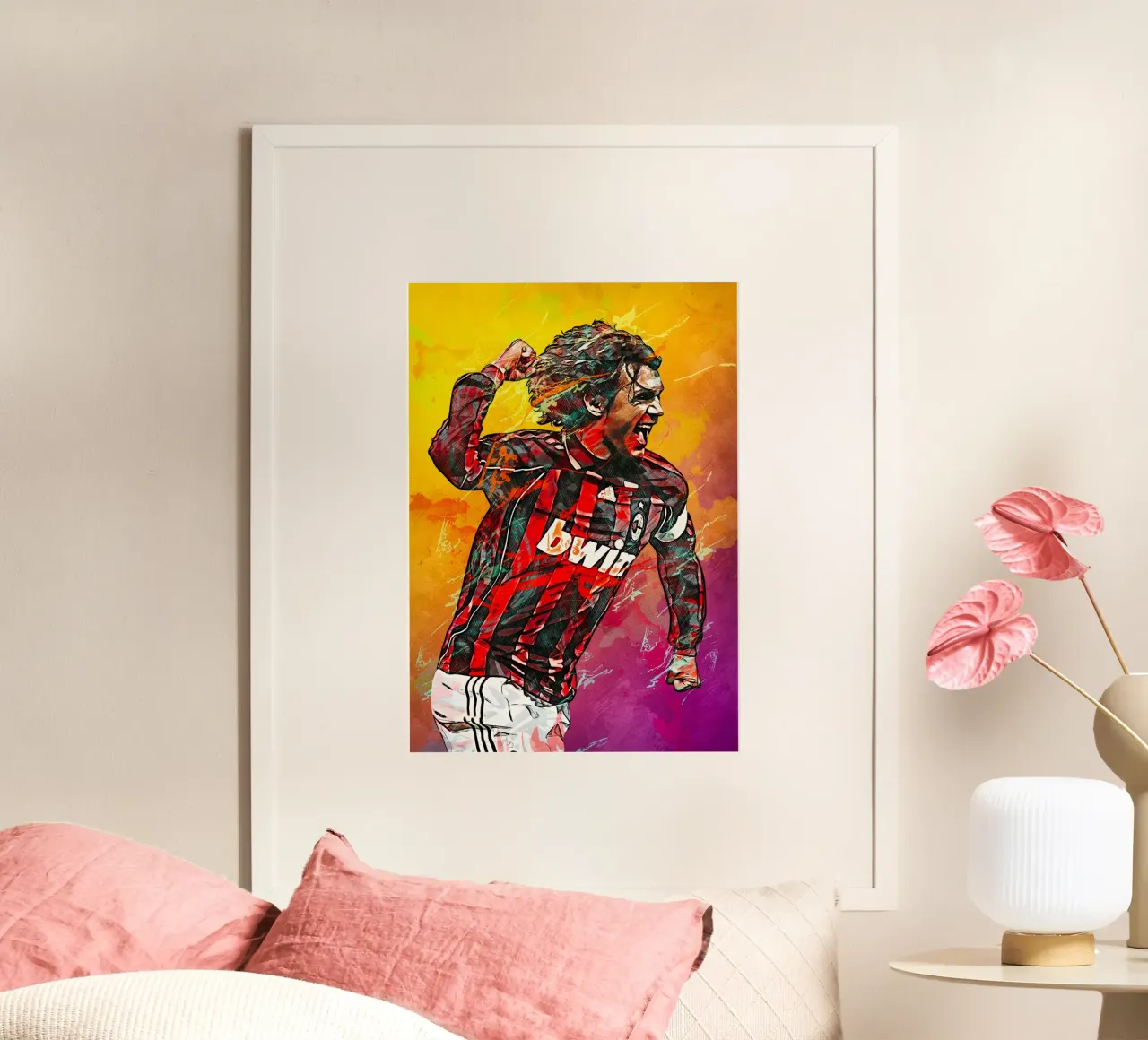 Paolo Maldini AC Milan poster con telaio in legno da tenten