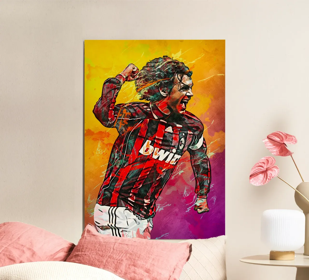 Paolo Maldini AC Milan poster con telaio in legno da tenten