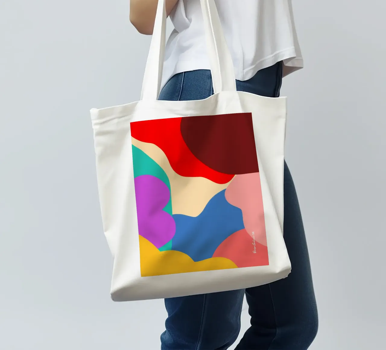 Dancing Shapes borsa in juta da Mike Leymi