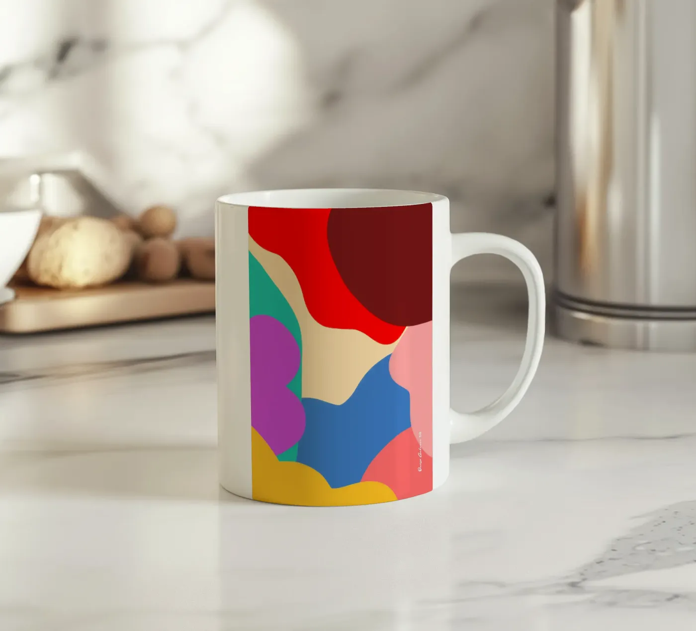 Dancing Shapes ceramic mug by Mike Leymi