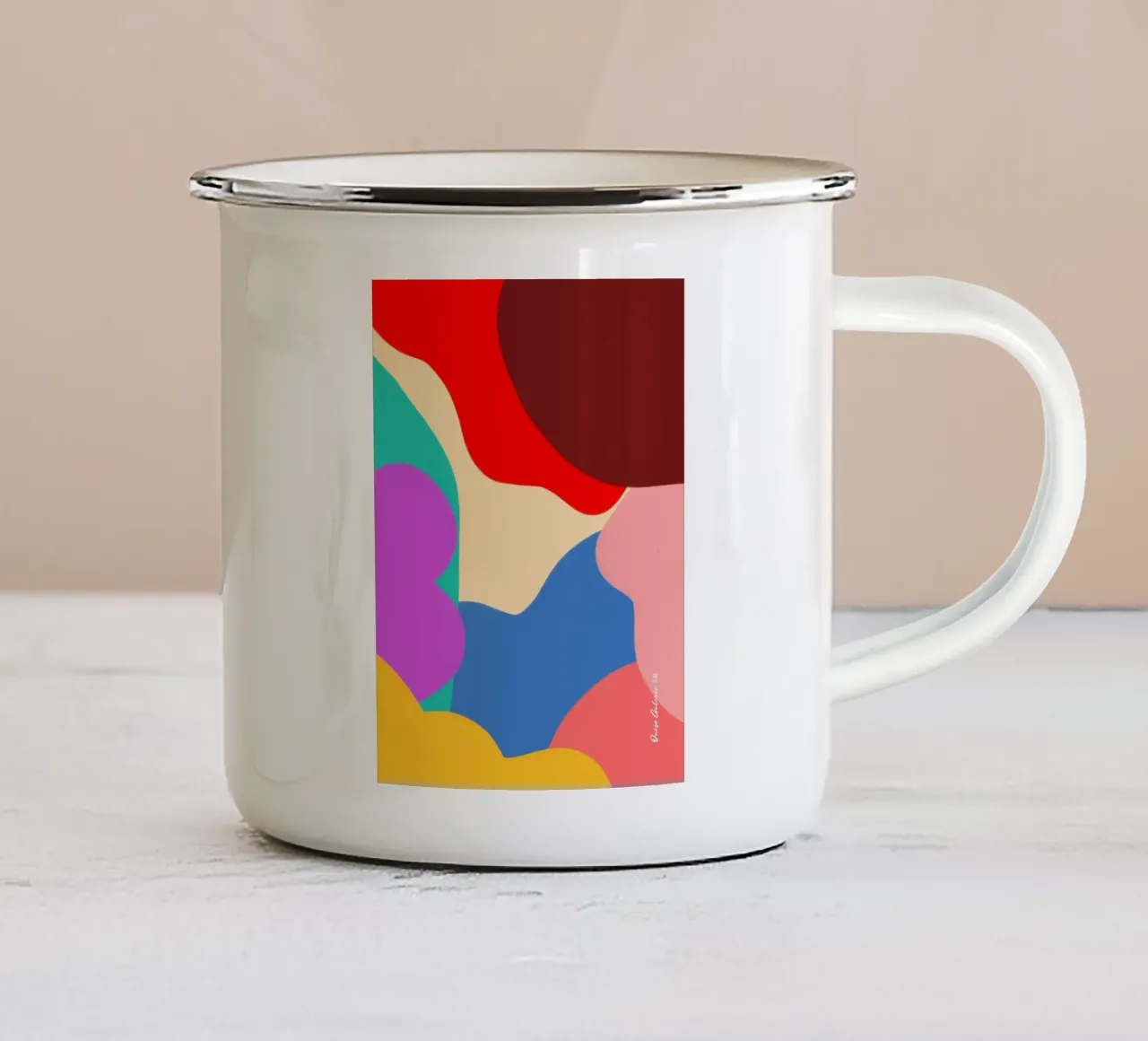 Dancing Shapes tazza in smalto da Mike Leymi