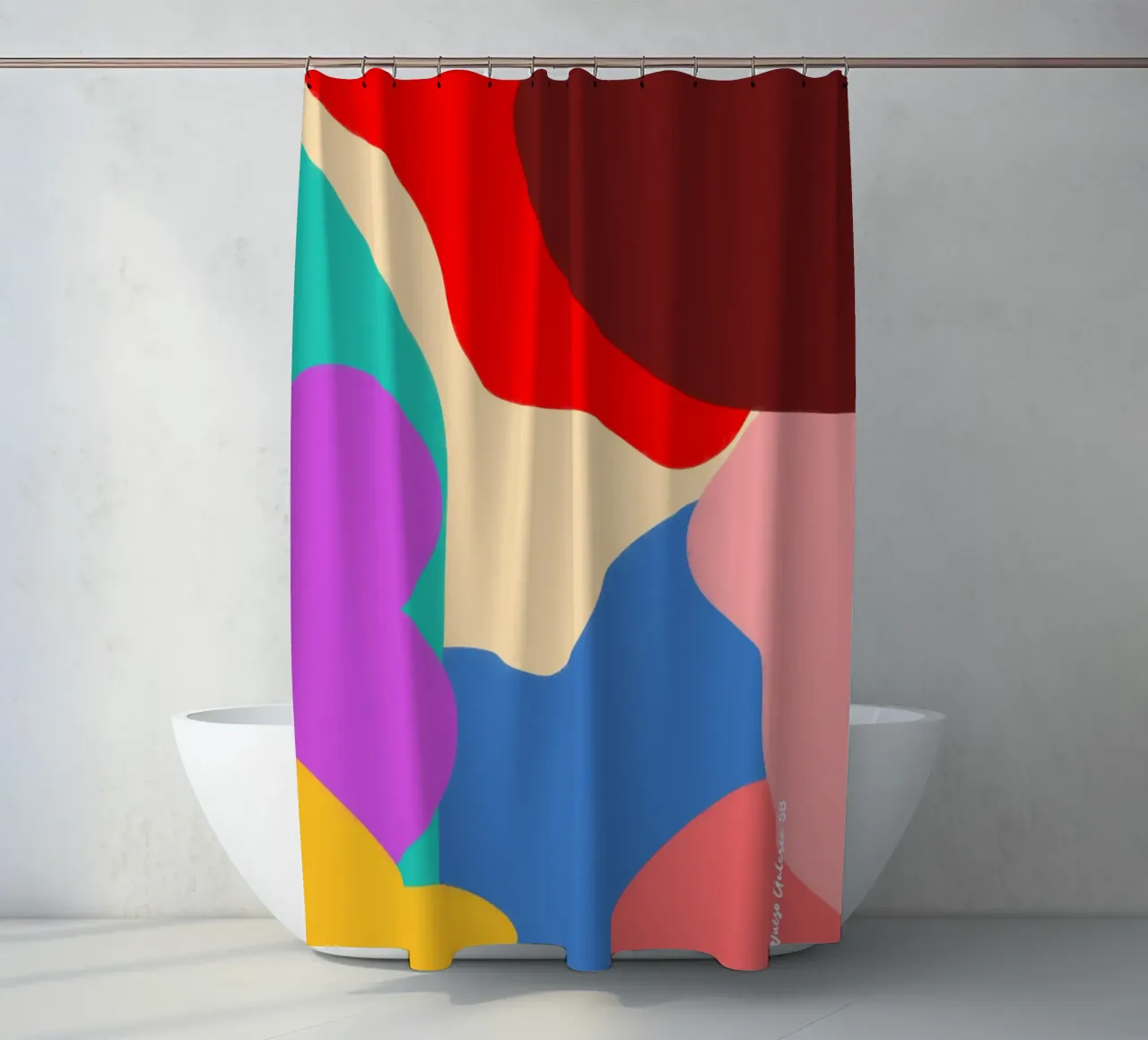 Dancing Shapes tenda da doccia da Mike Leymi