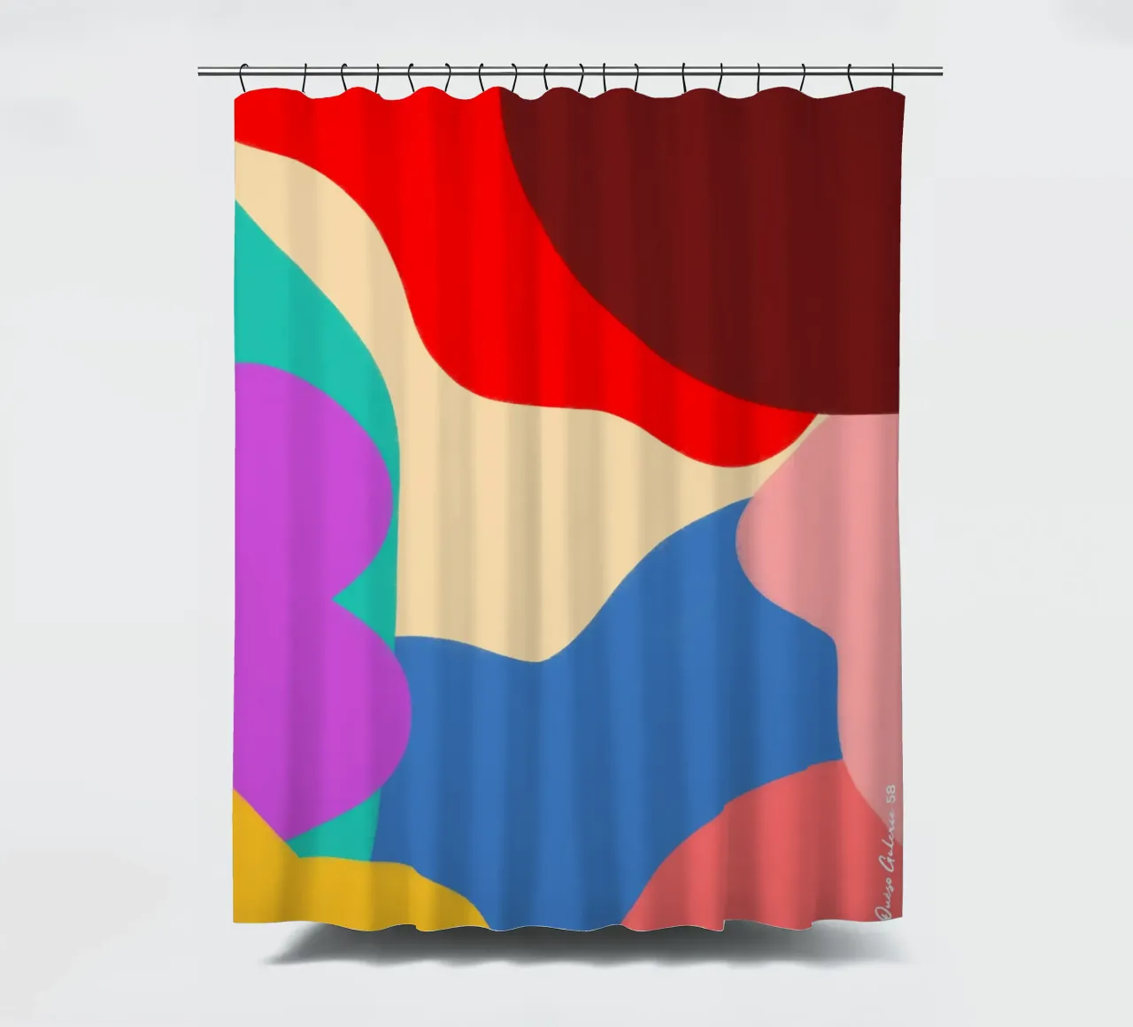 Dancing Shapes tenda da doccia da Mike Leymi