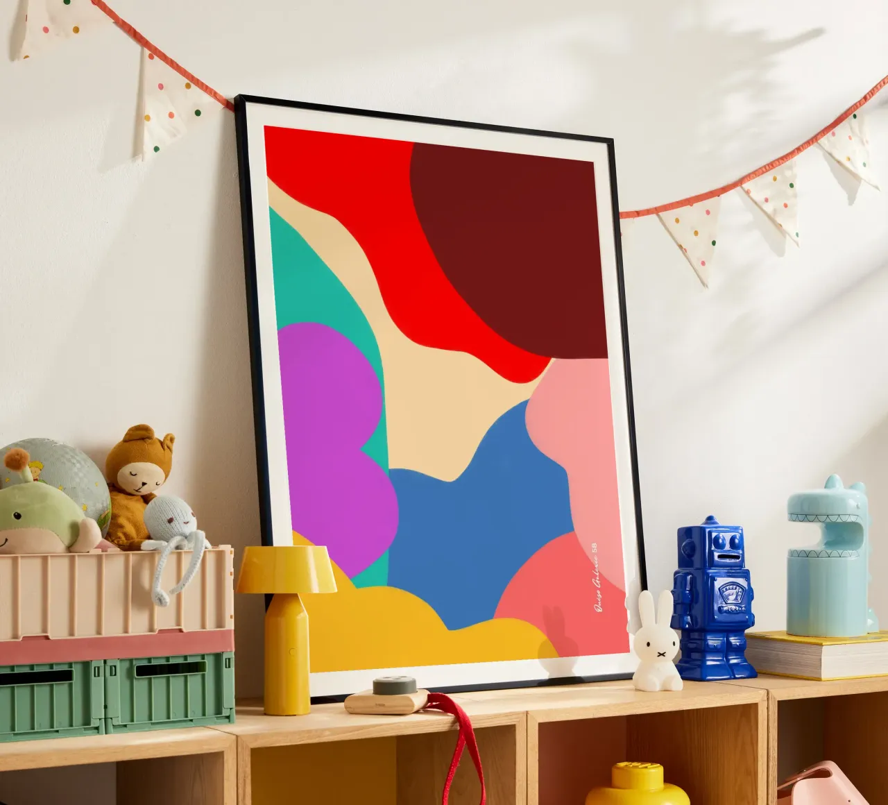 Dancing Shapes poster van Mike Leymi